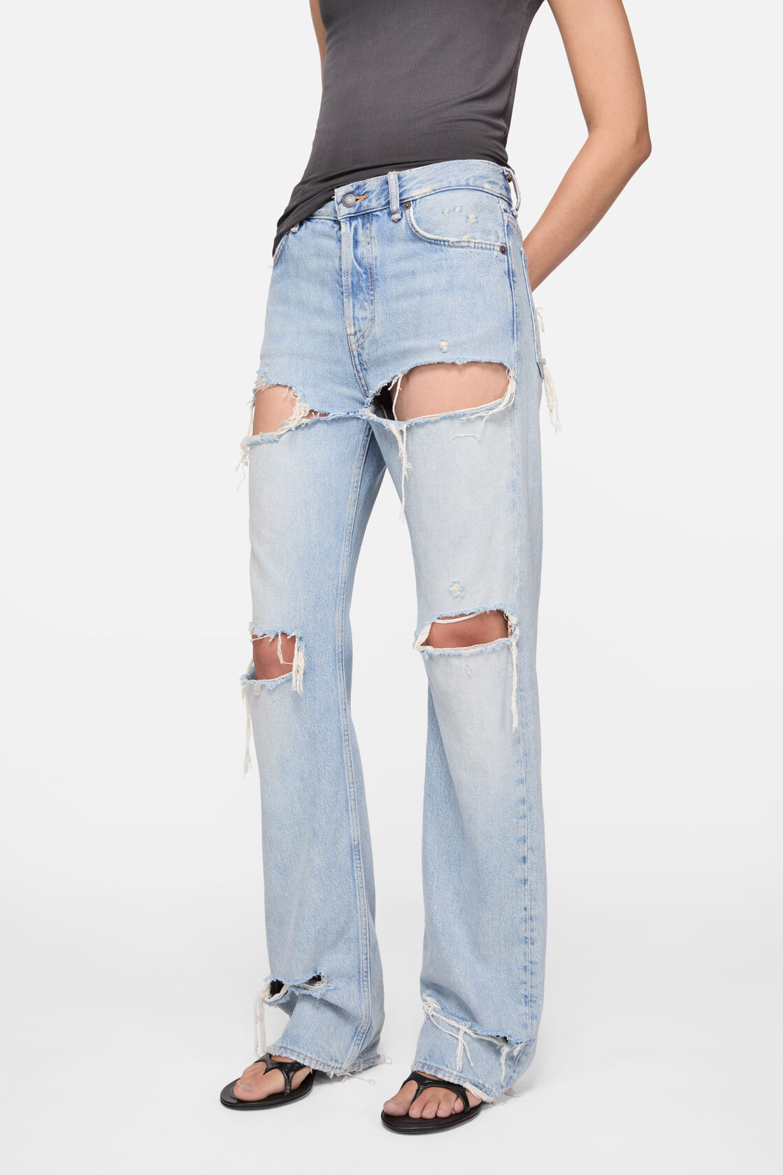 Regular fit distressed jeans - 2010F, Light blue, 2000x