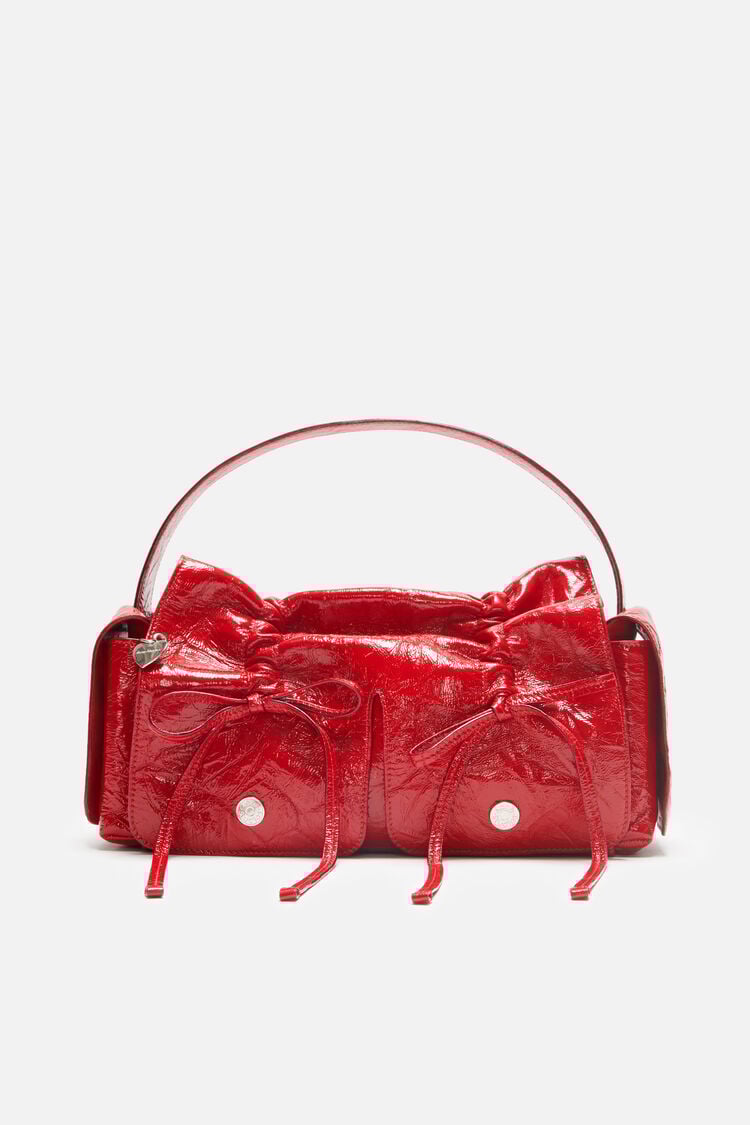 Multipocket Crinkled Patent, Red
