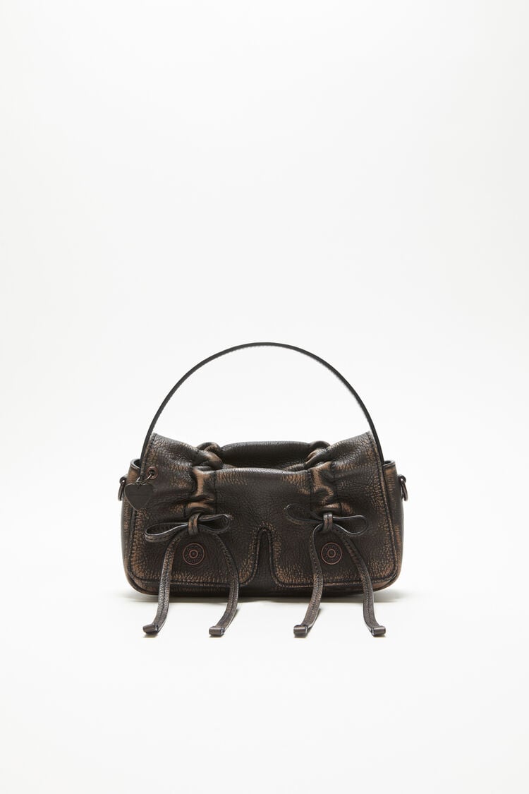 Multipocket Micro Crossbody Vintage, Dark brown/beige