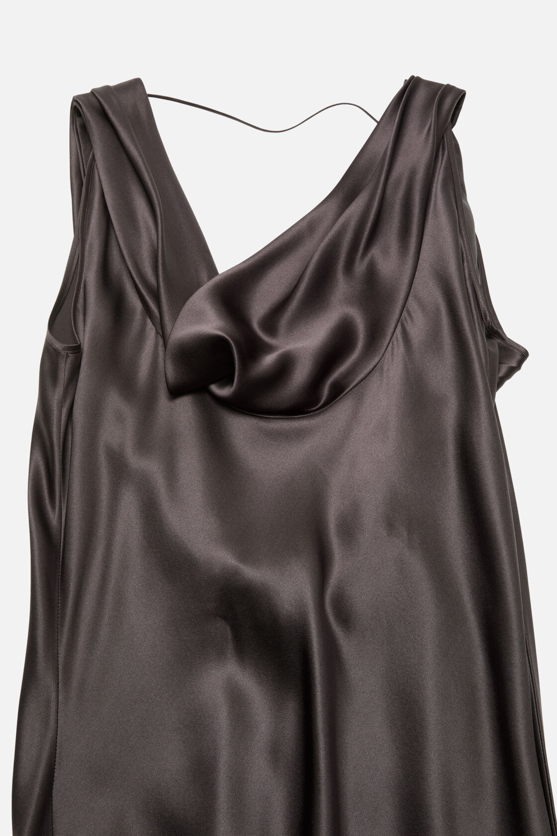 Draped satin dress, Graphite grey, 2000x