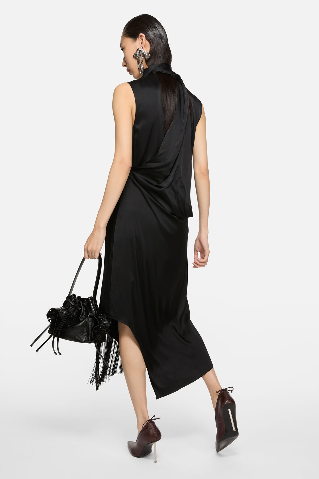 Satin Dress, Black, 2000x