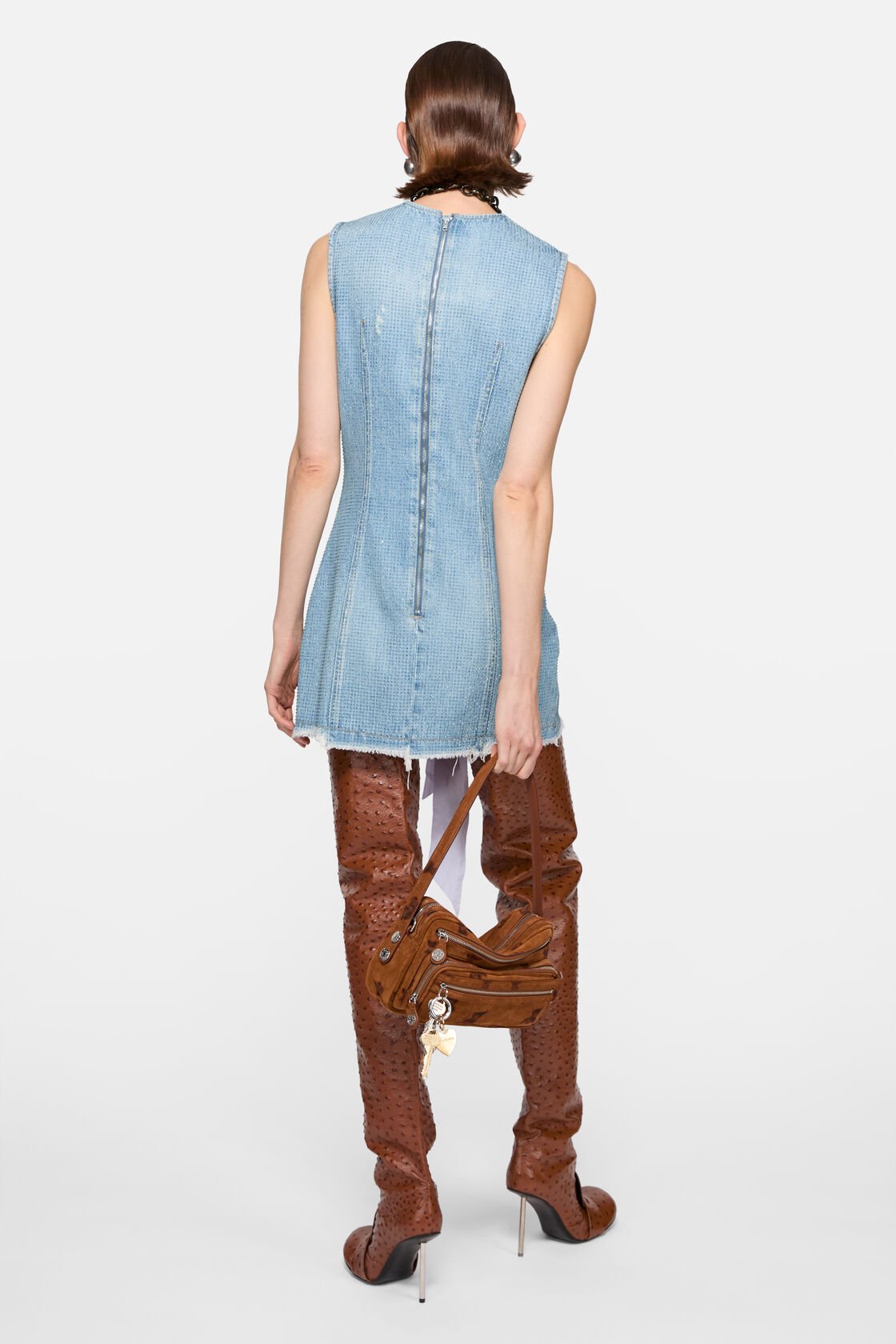 Rhinestone mini dress, Light blue, 2000x