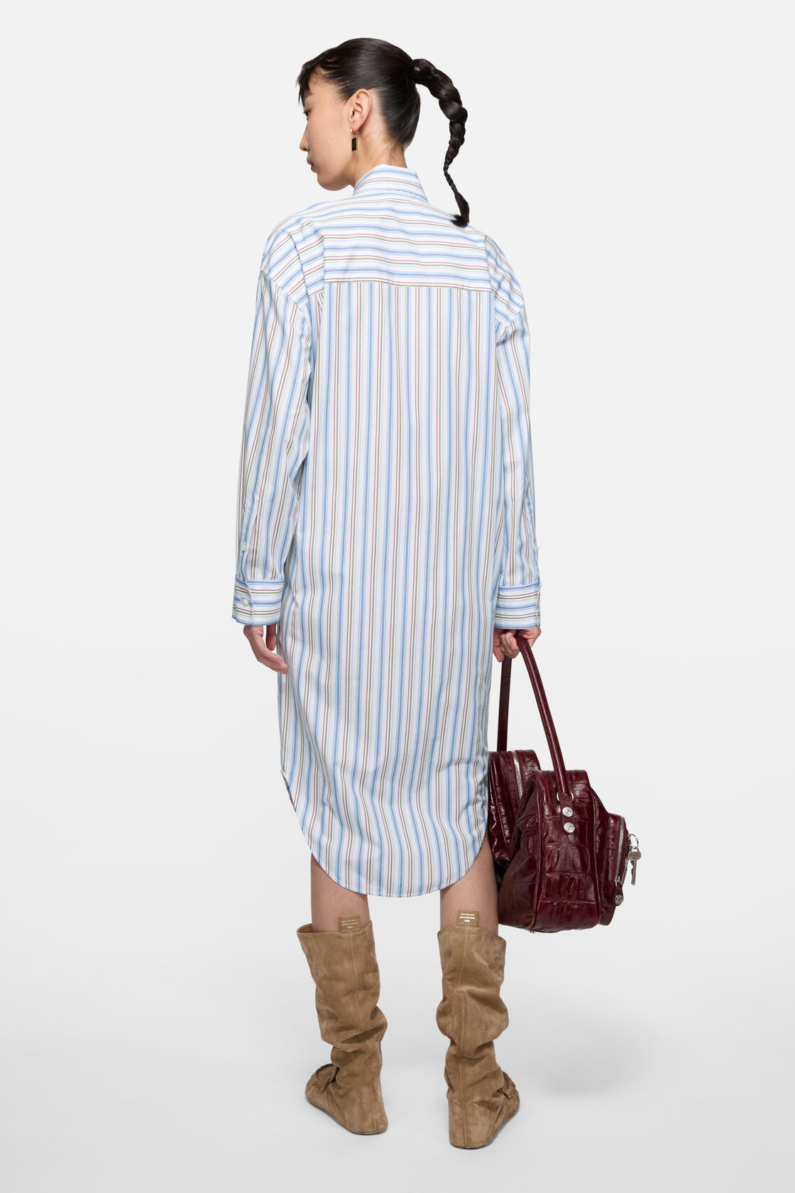 Striped shirt dress, Blue/red, 2000x