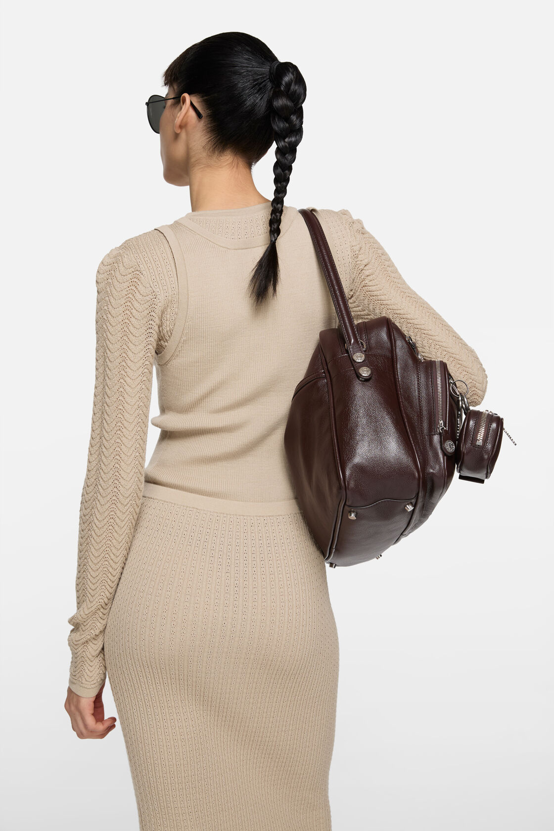 Layered wool dress, Beige, 2000x