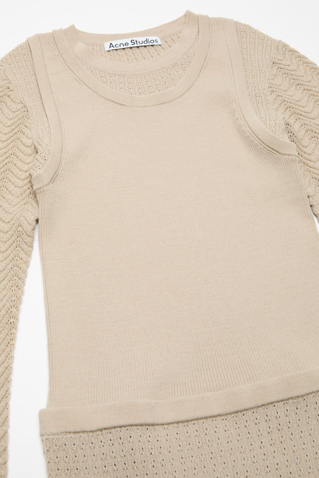 Layered wool dress, Beige, 2000x