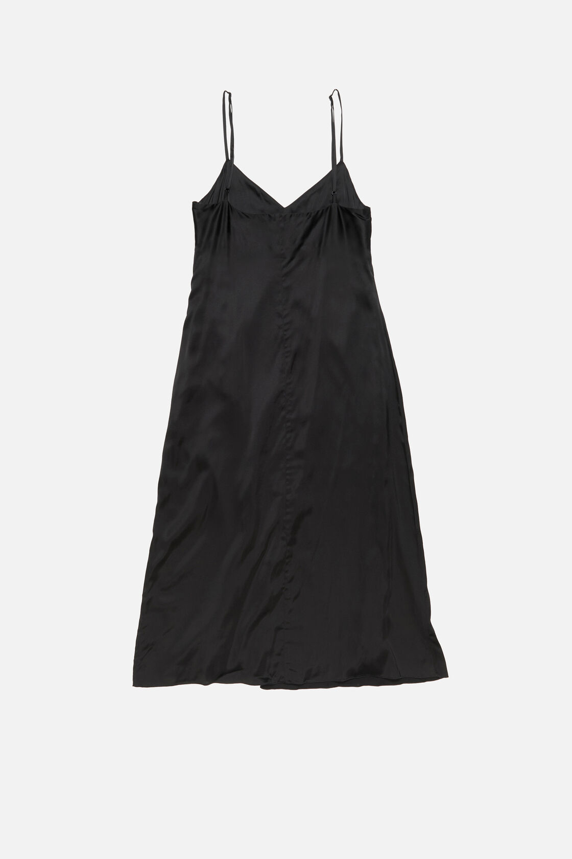 Satin slip dress, Black, 2000x