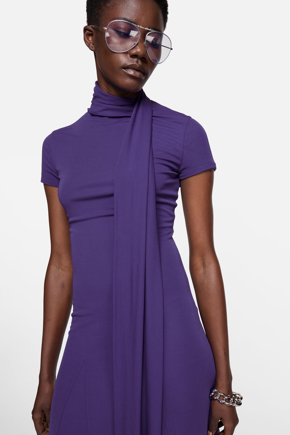 Layered midi dress, Deep purple, 2000x
