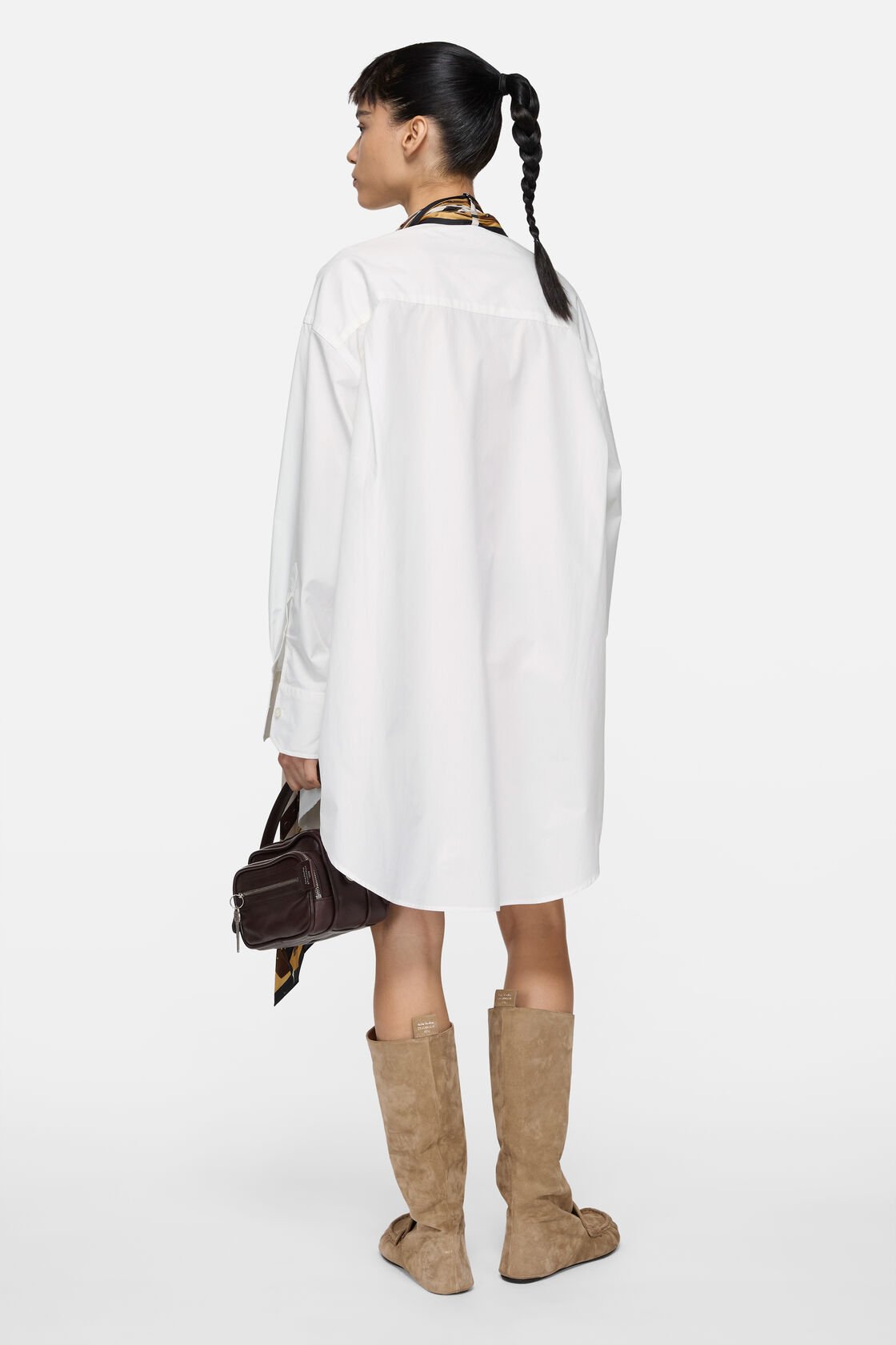 Layered shirt dress, White/gold, 2000x