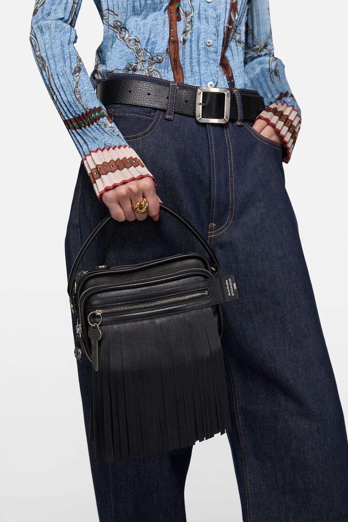 Chunky chain ring, Semi matt gold, 2000x