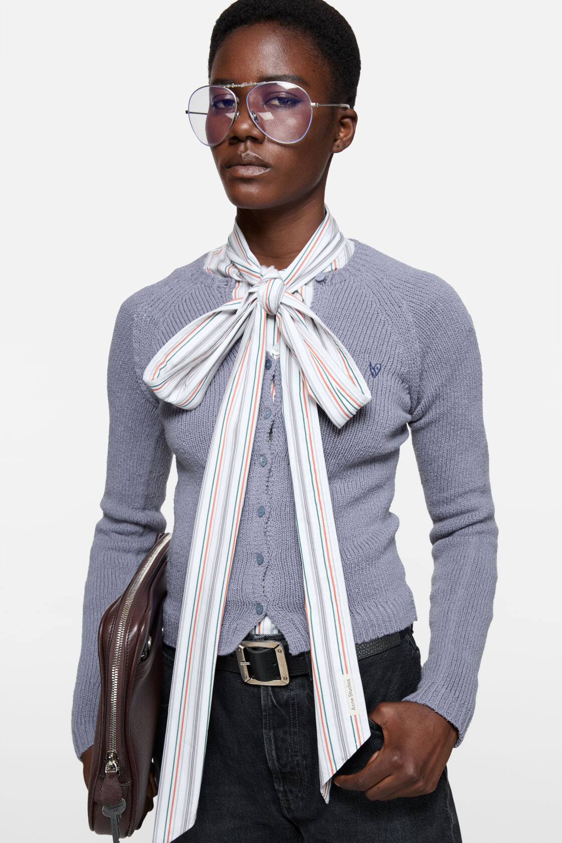 Button-up cardigan, Steel blue, 2000x