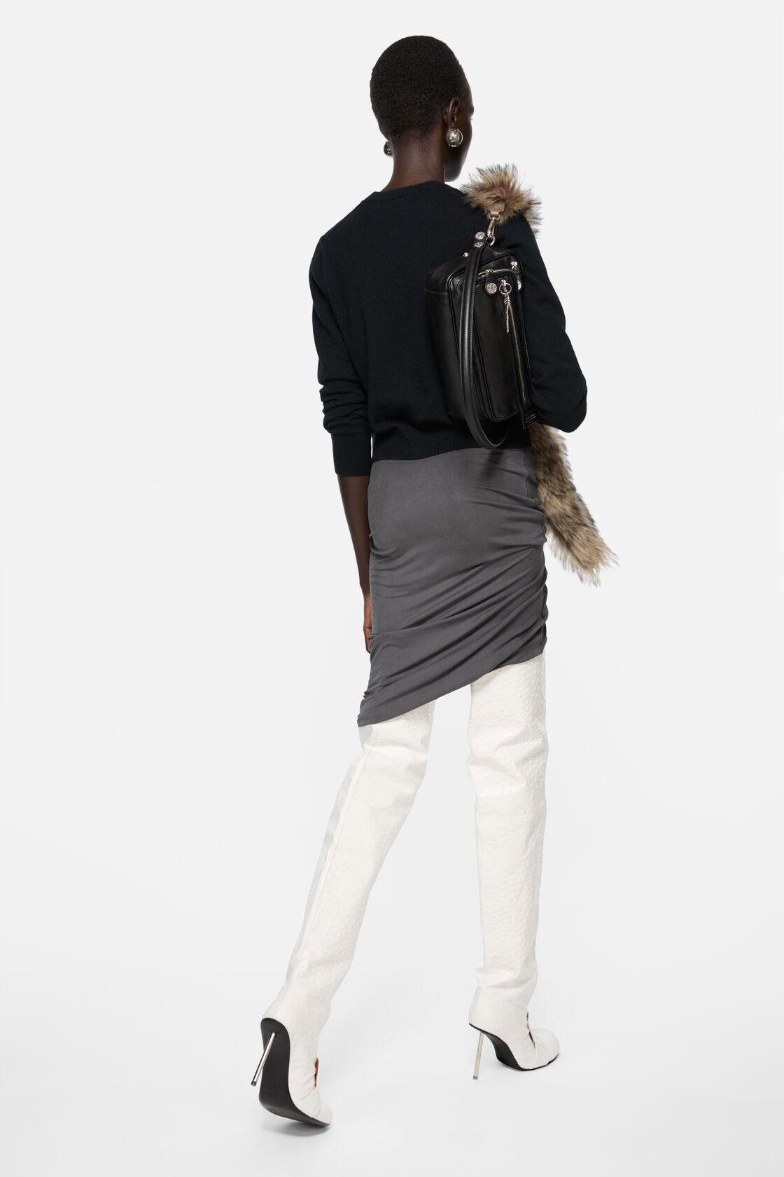 Fitted cardigan - yak wool, Black, 2000x