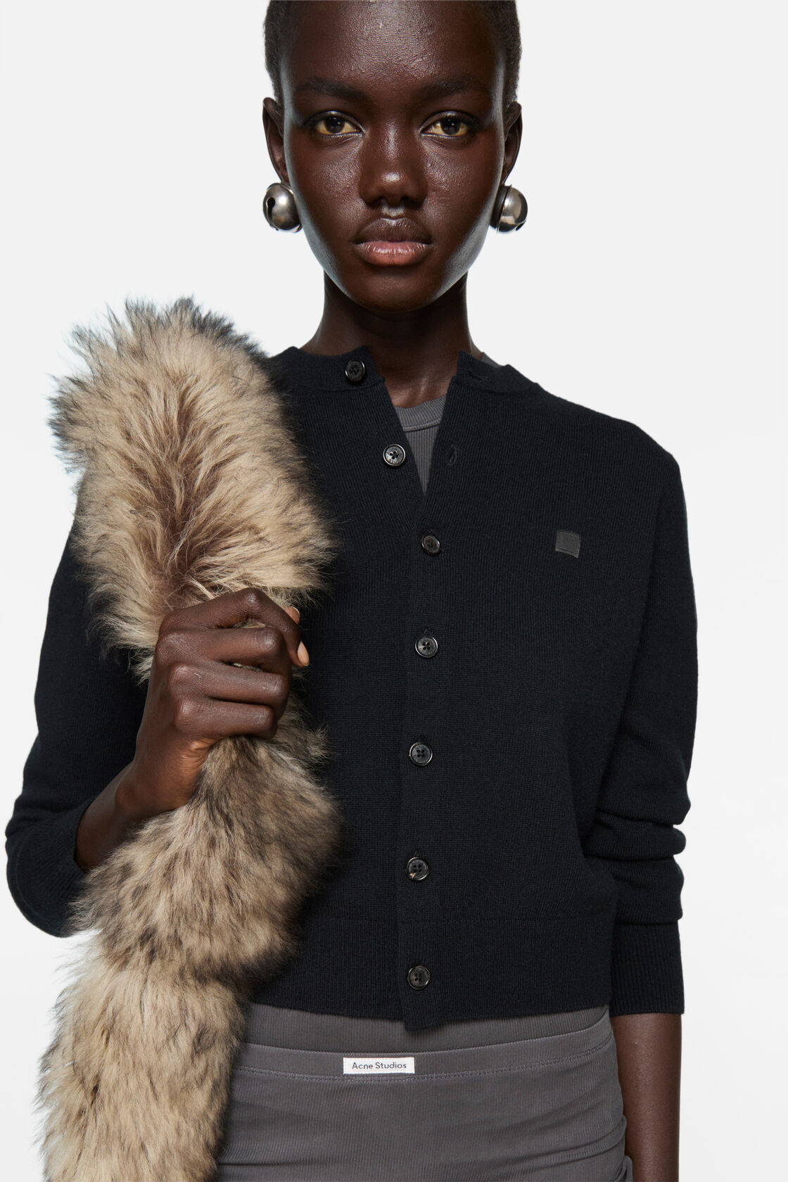 Fitted cardigan - yak wool, Black, 2000x