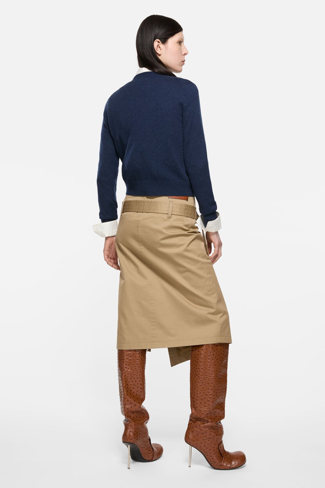 Fitted cardigan - yak wool, Navy melange, 2000x