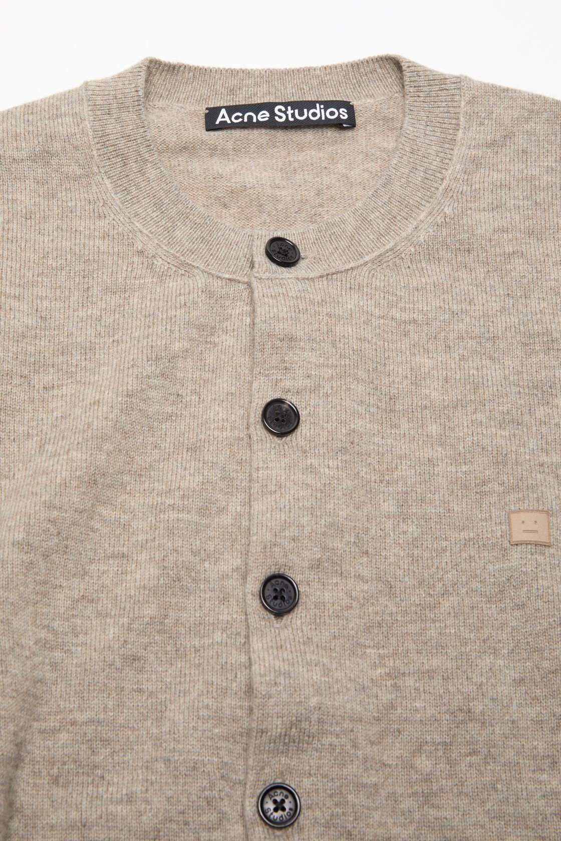 Fitted cardigan - yak wool, Greige melange, 2000x