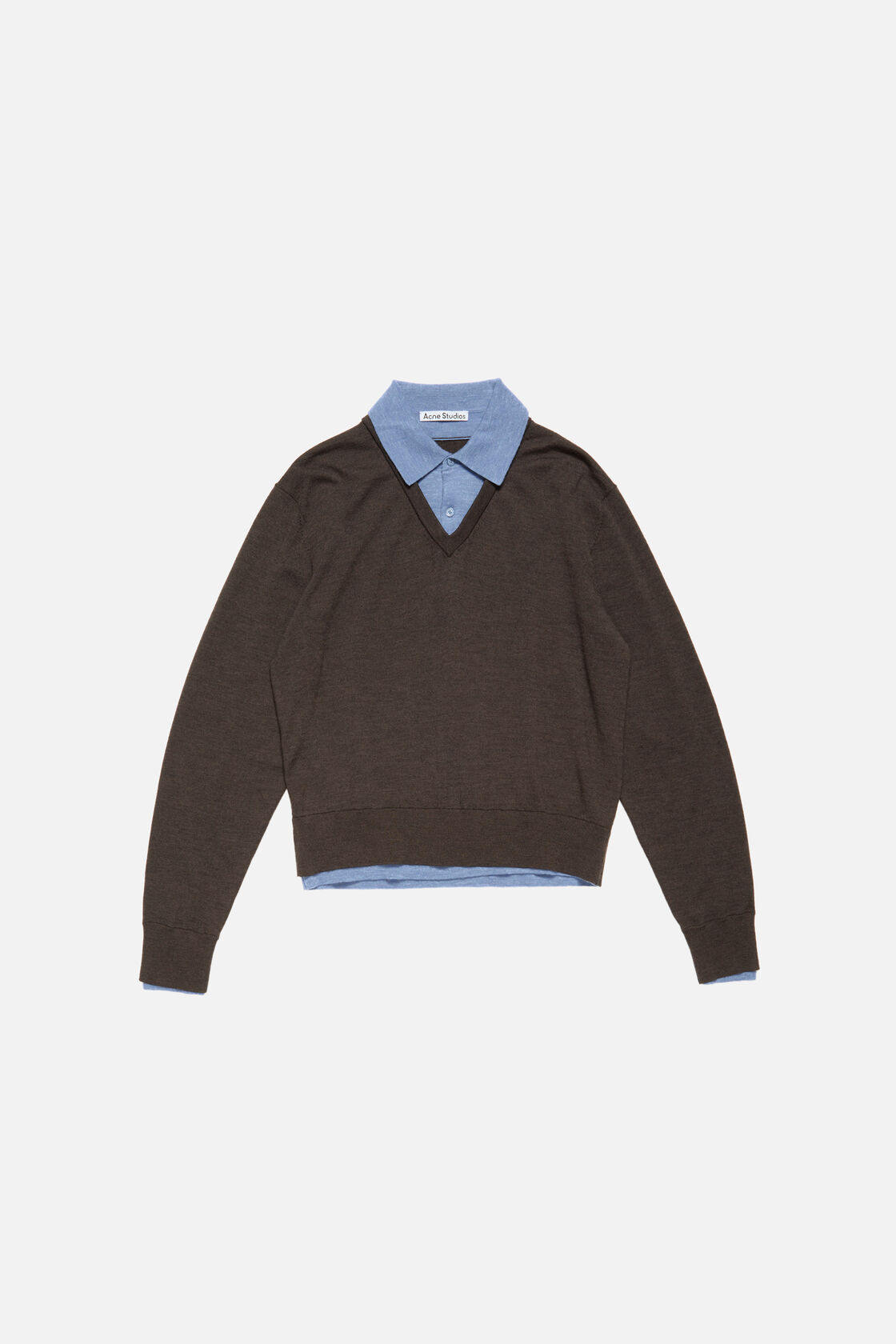 Layered wool sweater, Brown/blue, 2000x