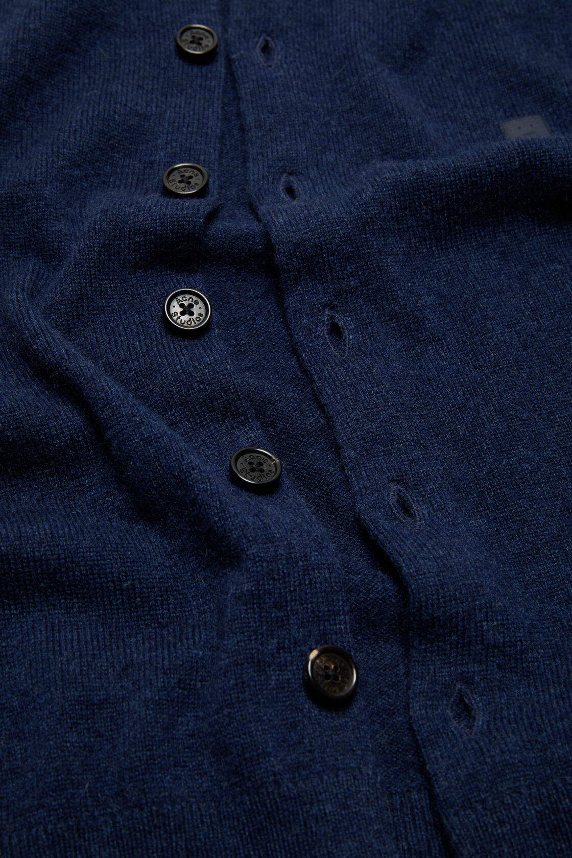 Fitted cardigan - yak wool, Navy melange, 2000x