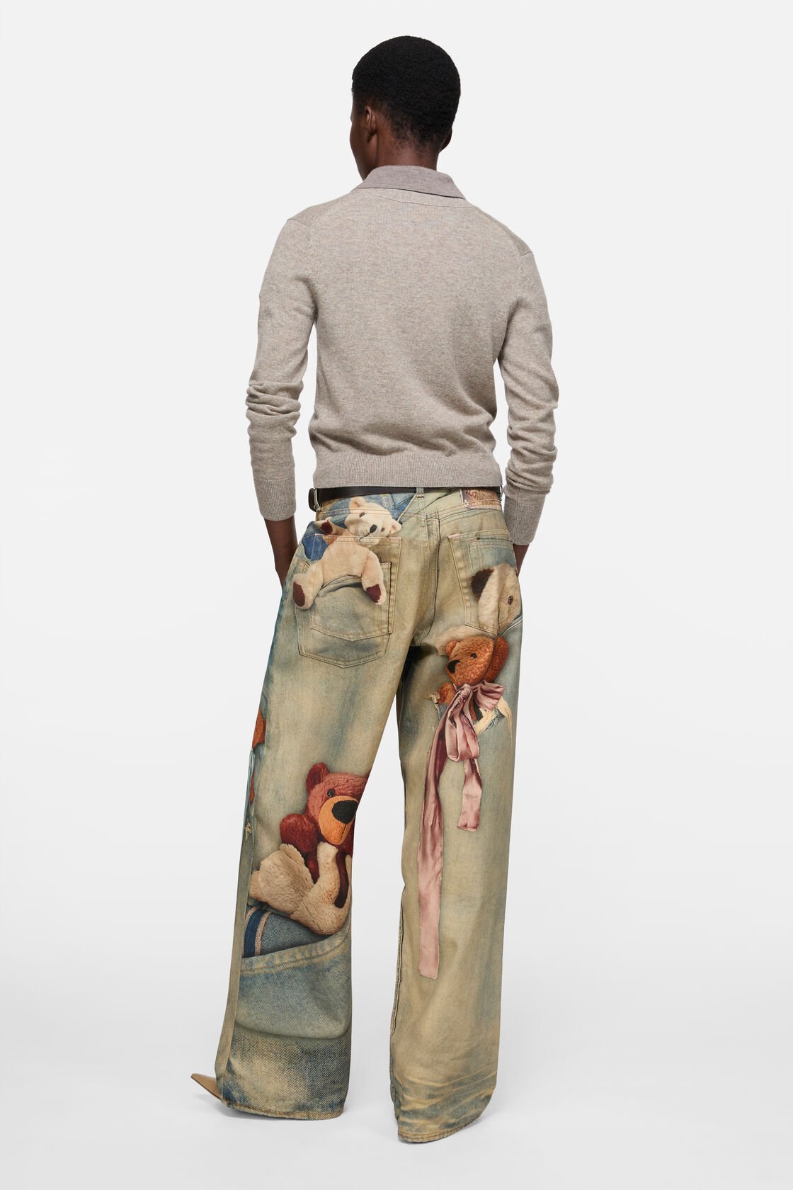 Fitted cardigan - yak wool, Greige melange, 2000x