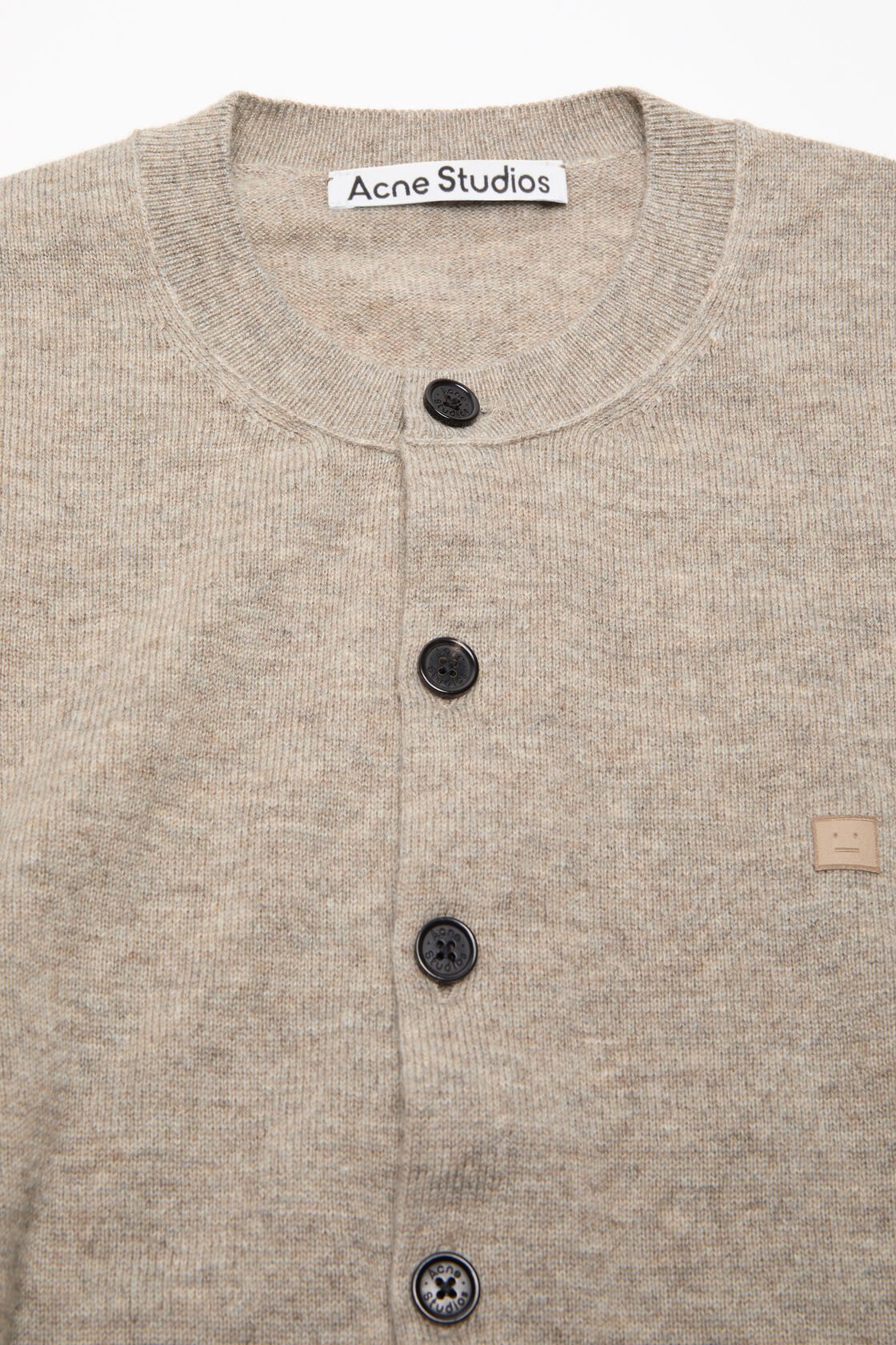 Fitted cardigan - yak wool, Greige melange, 2000x