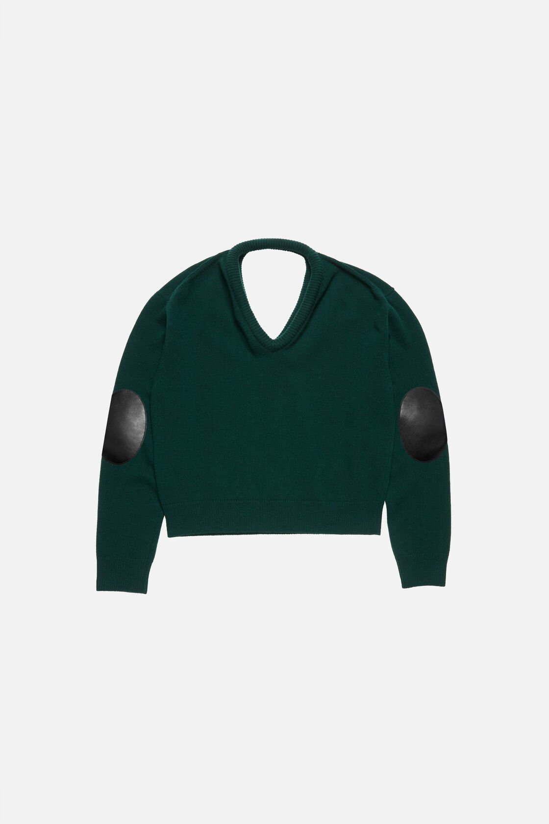 Wool sweater with cut-out, Dark green, 2000x
