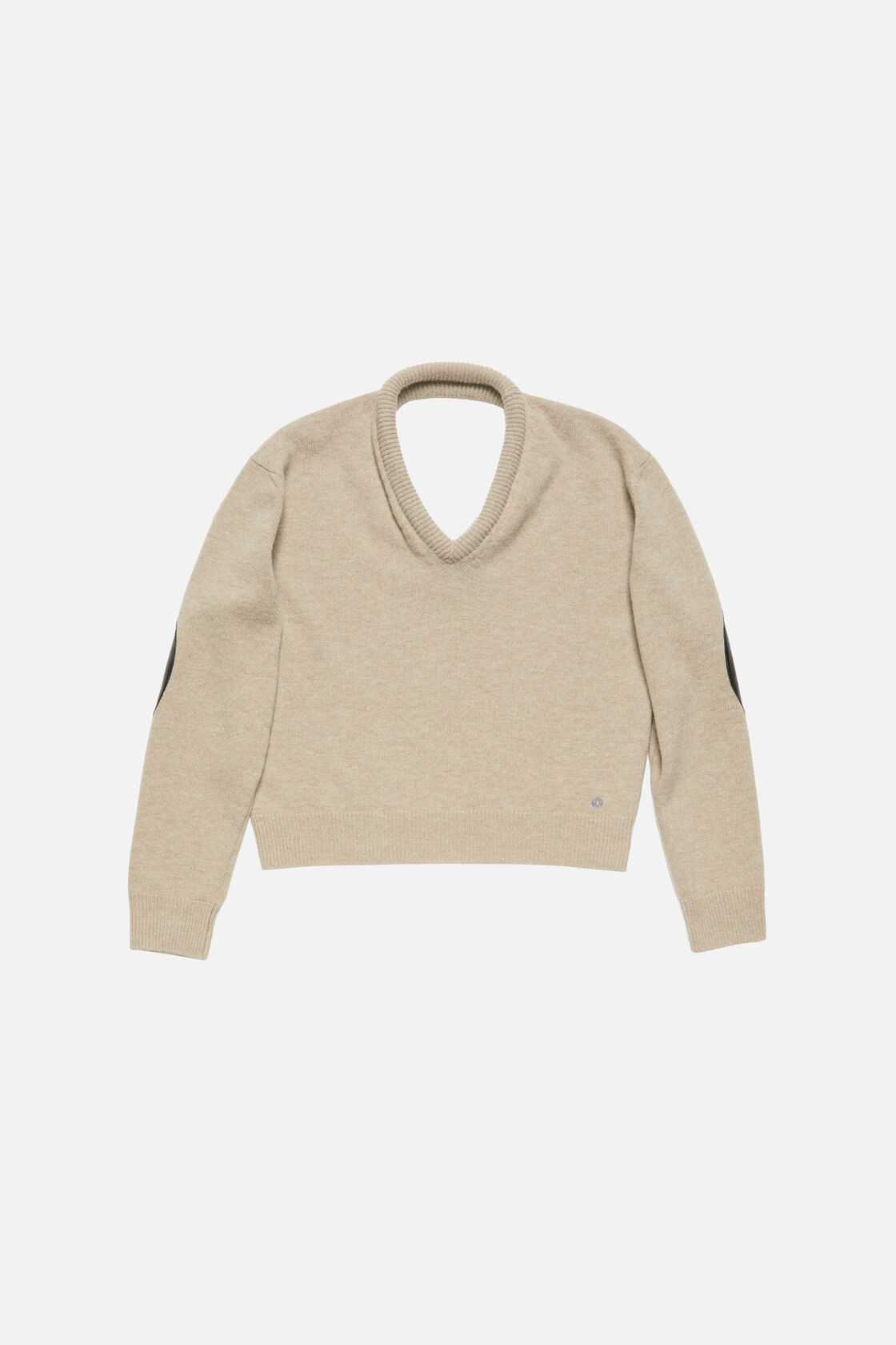Wool sweater with cut-out, Beige, 2000x