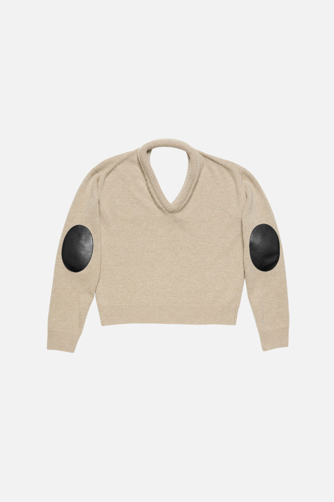 Wool sweater with cut-out, Beige, 2000x