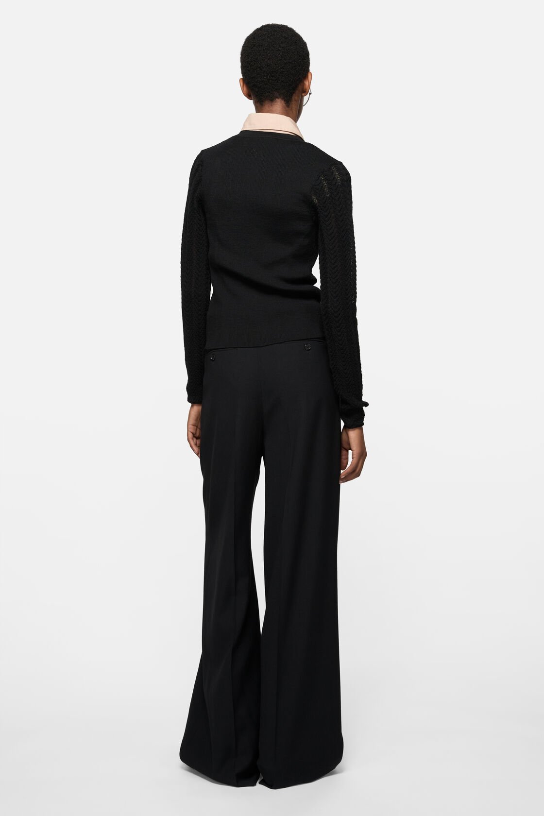 Wool ribbed cardigan, Black, 2000x