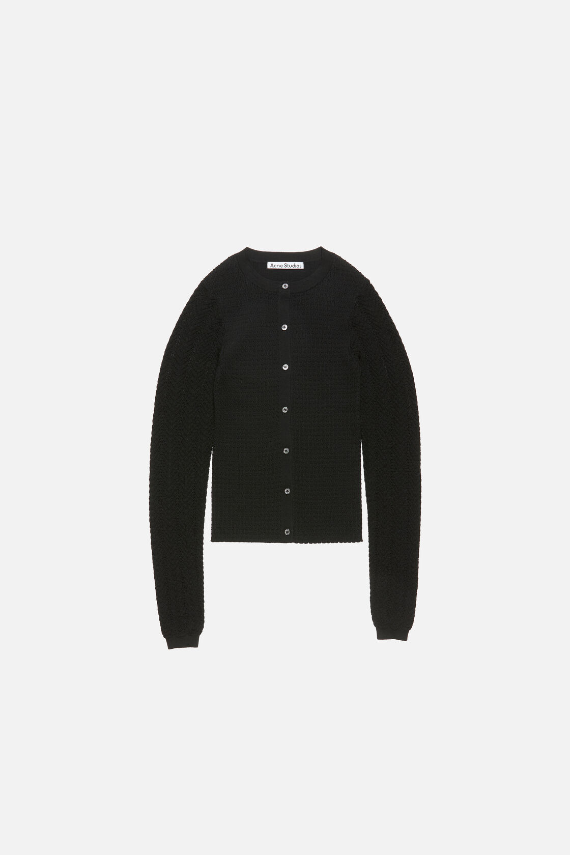 Wool ribbed cardigan, Black, 2000x