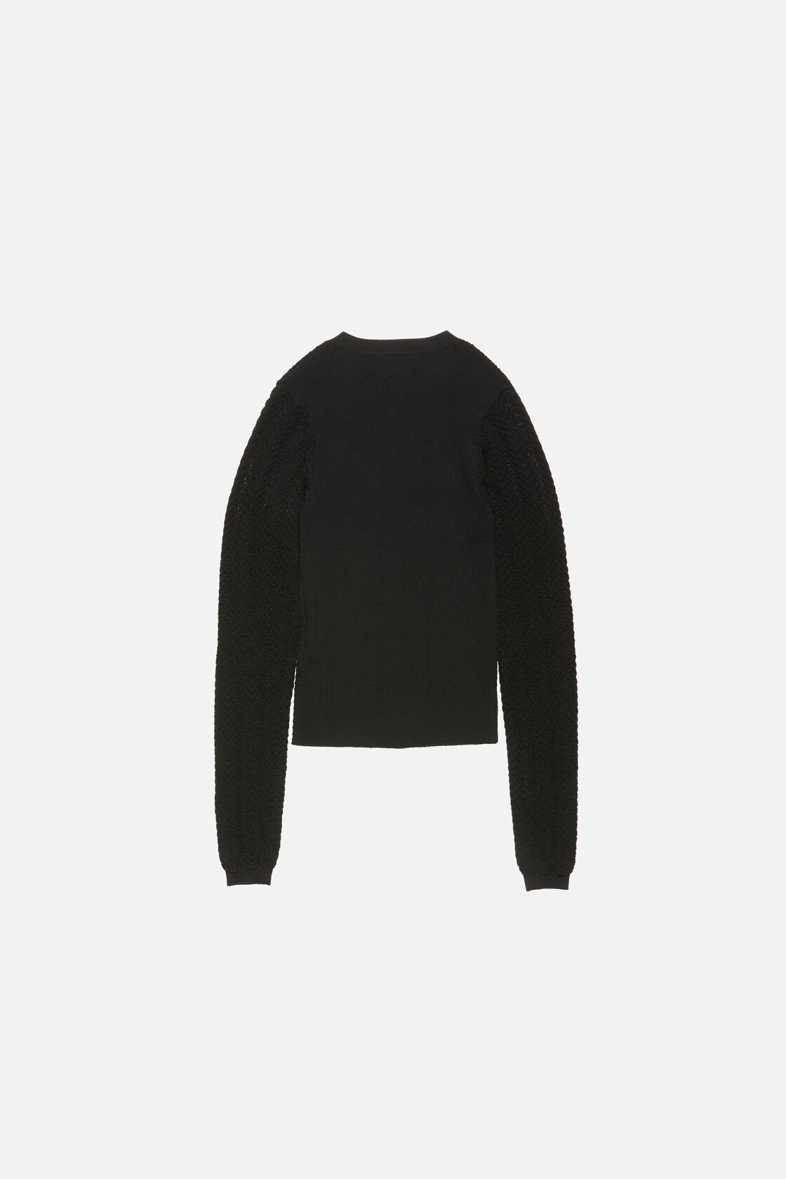 Wool ribbed cardigan, Black, 2000x