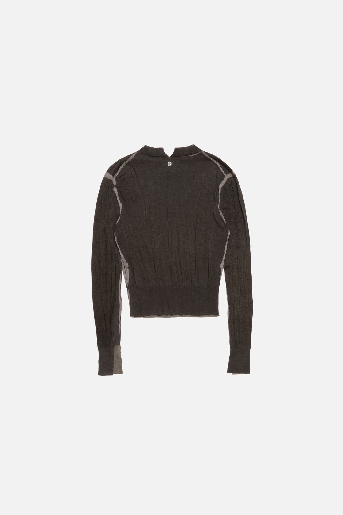 Wrinkled v-neck sweater, Brown/grey, 2000x