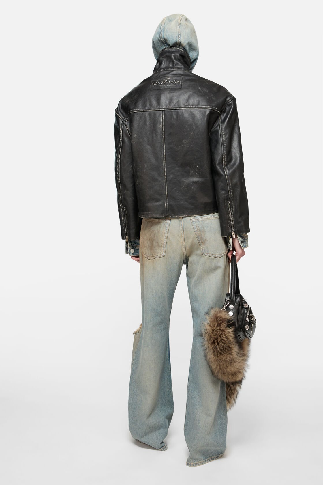 Leather biker jacket, Black, 2000x