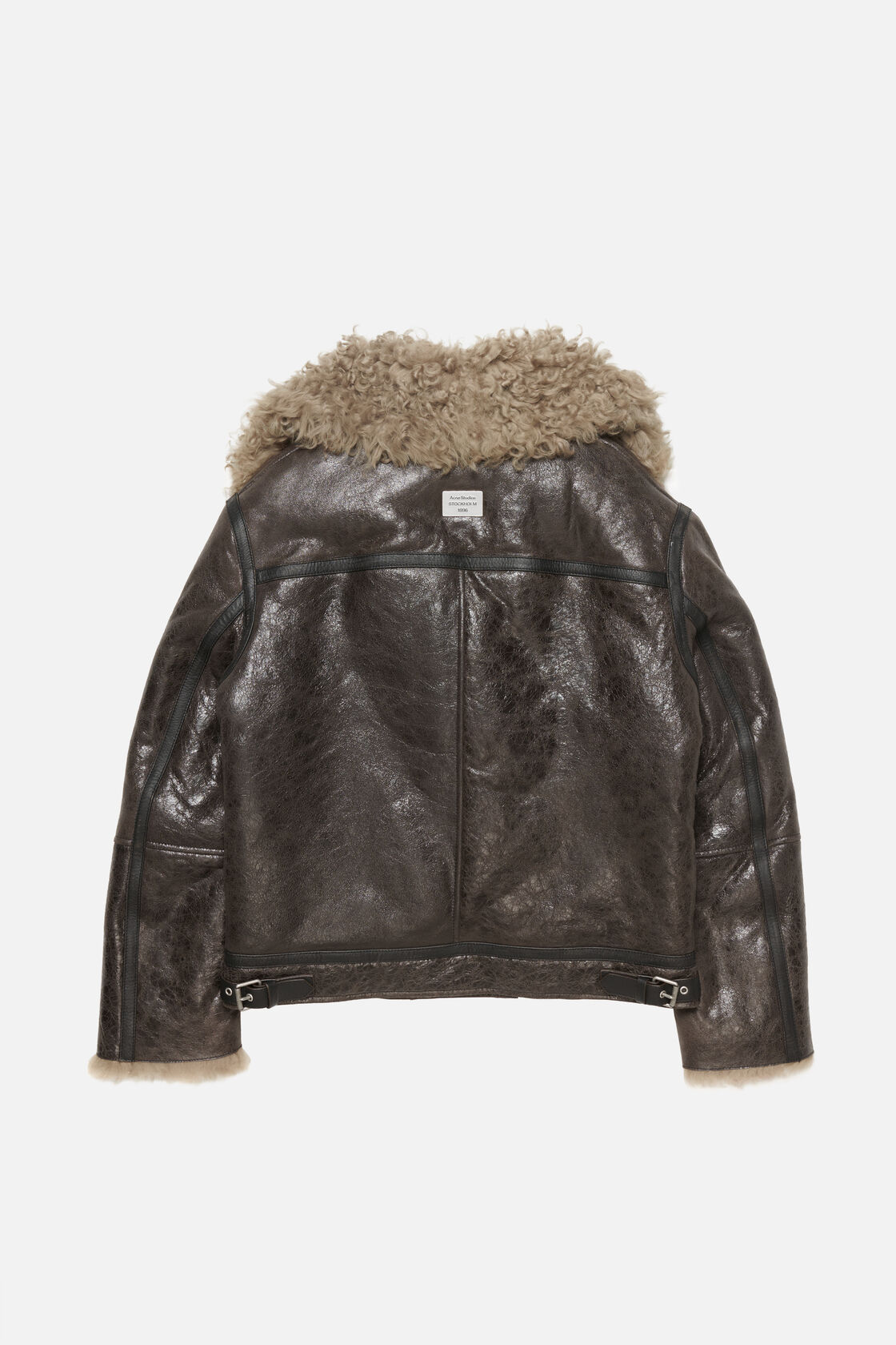 Leather shearling jacket, Dark grey, 2000x