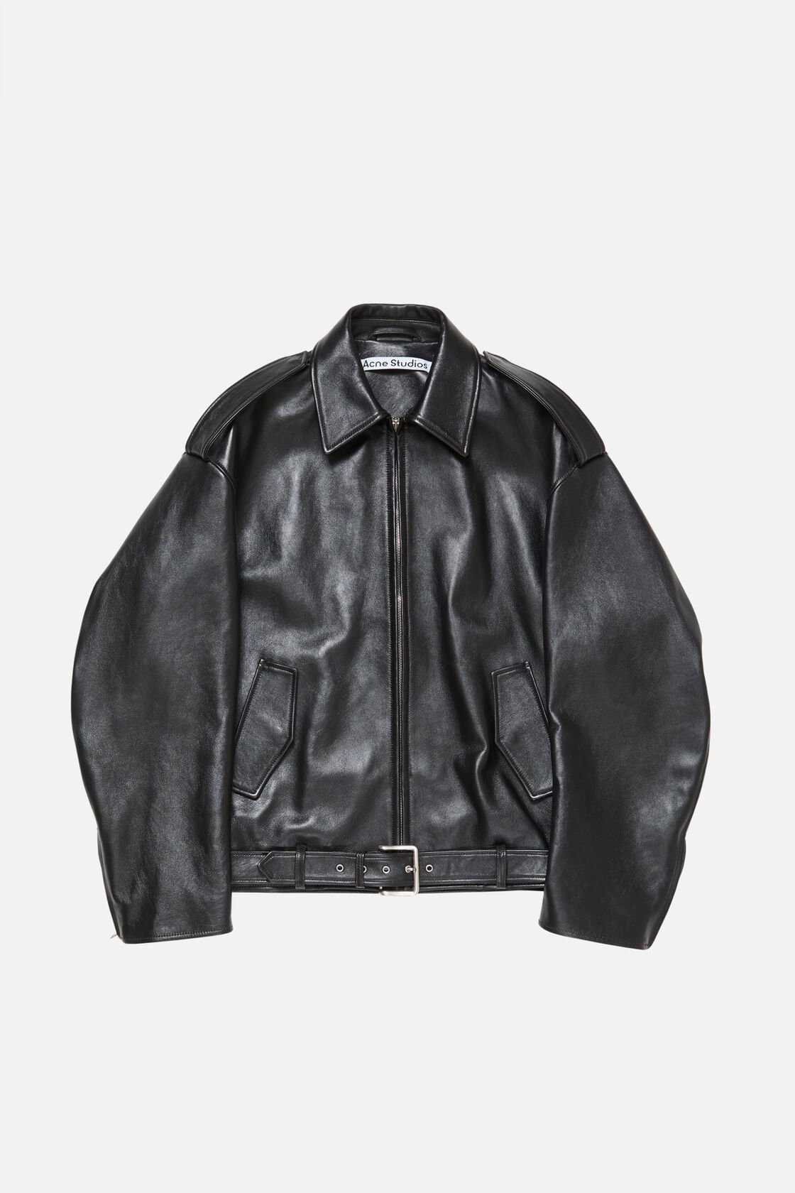 Leather biker jacket, Black, 2000x