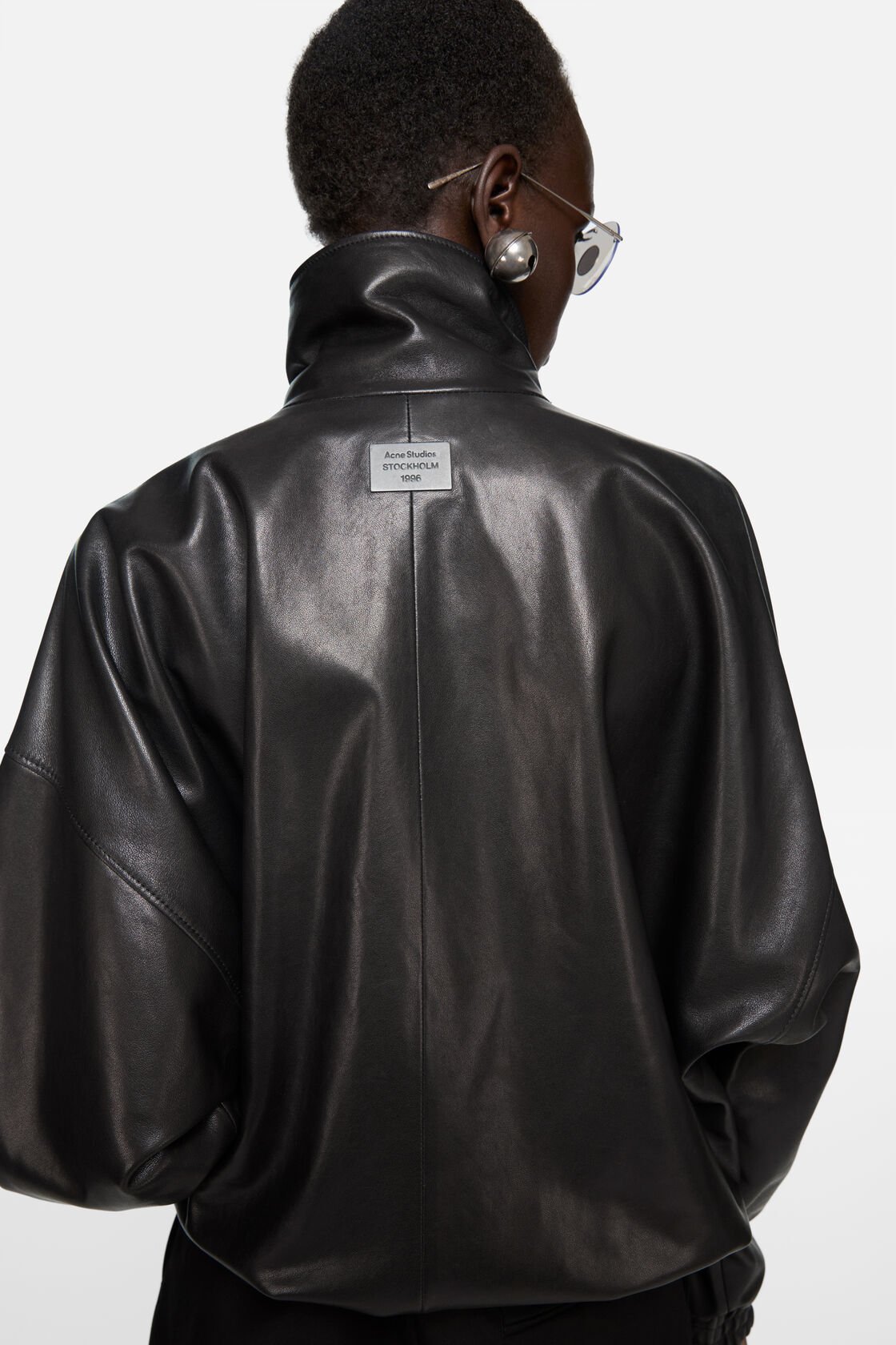 Leather blouson, Black, 2000x