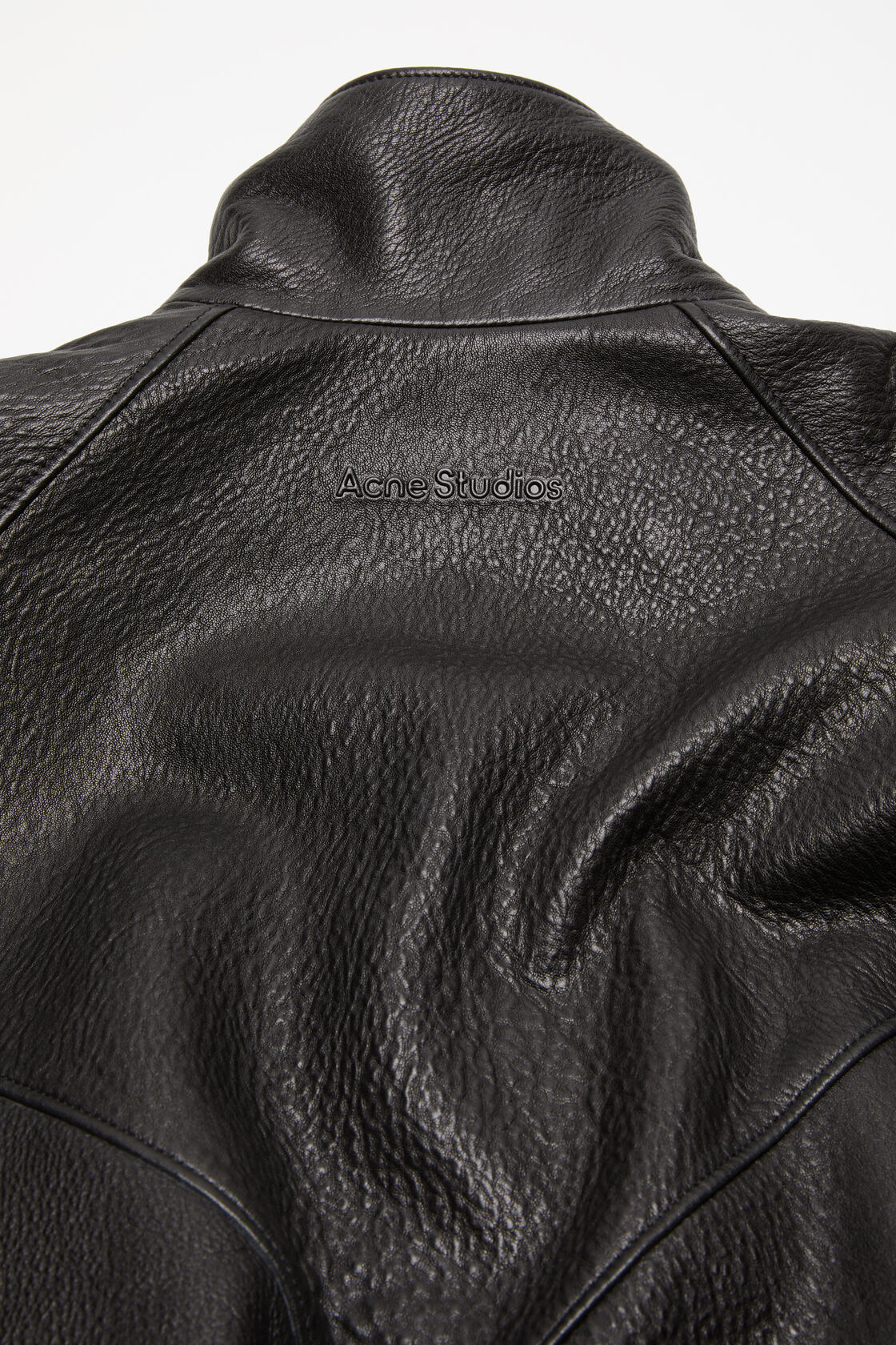 Leather logo blouson, Black, 2000x