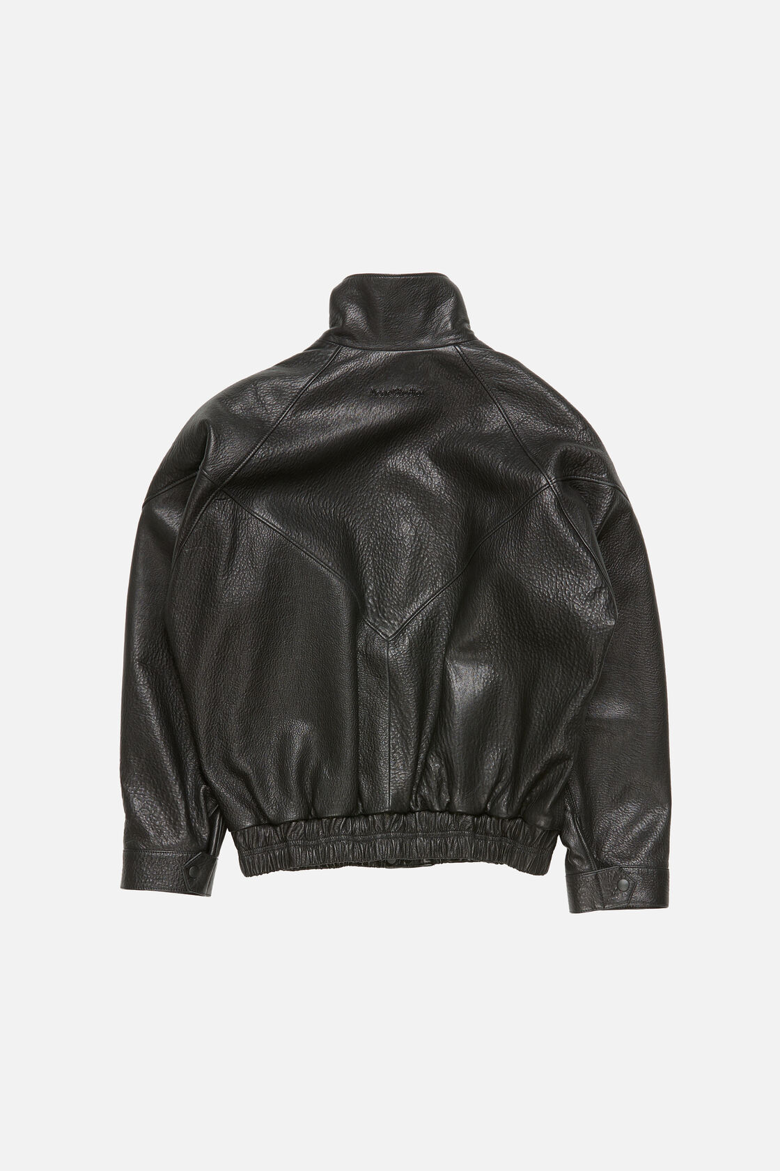 Leather logo blouson, Black, 2000x