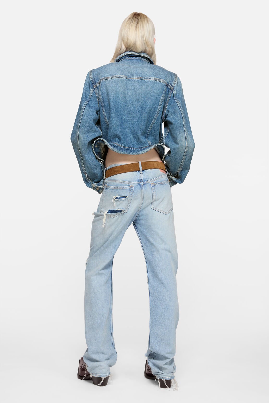 Wavy denim jacket, Mid blue, 2000x