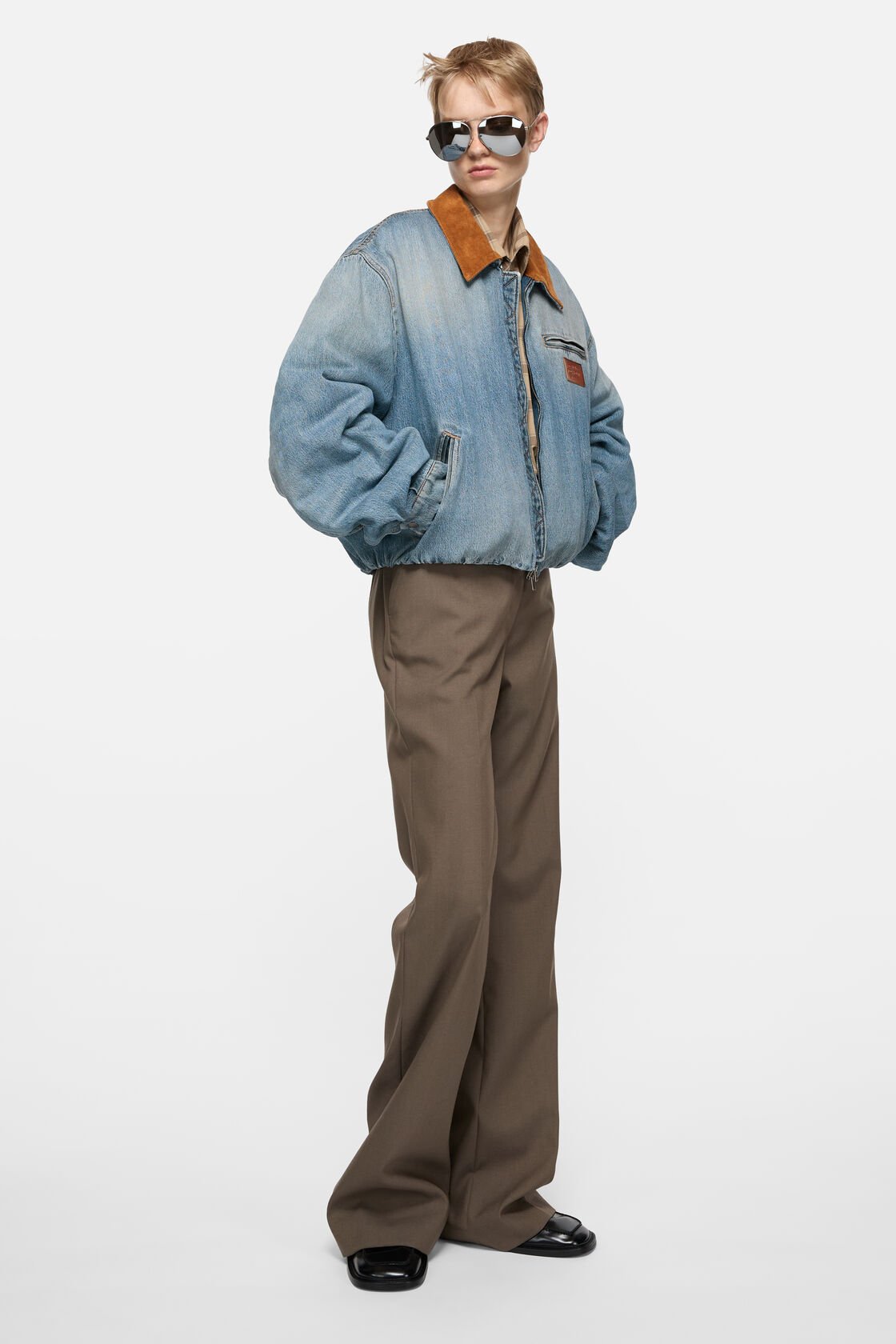 Denim bomber jacket, Mid blue, 2000x