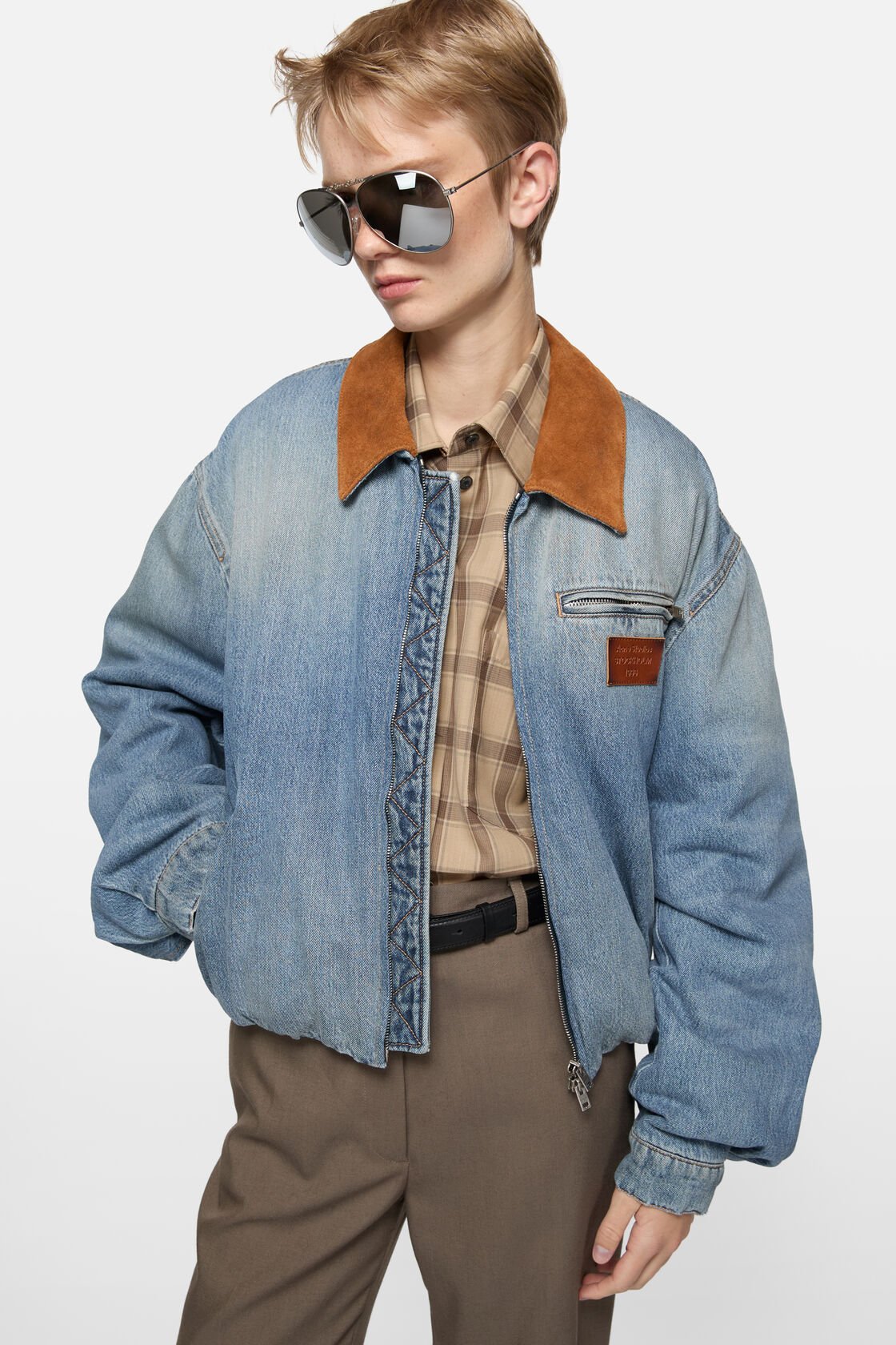 Denim bomber jacket, Mid blue, 2000x