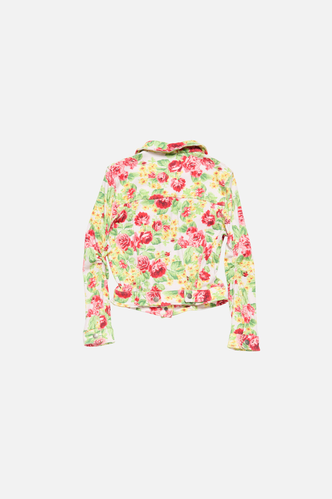 Printed stretch denim jacket, Pink/multi, 2000x