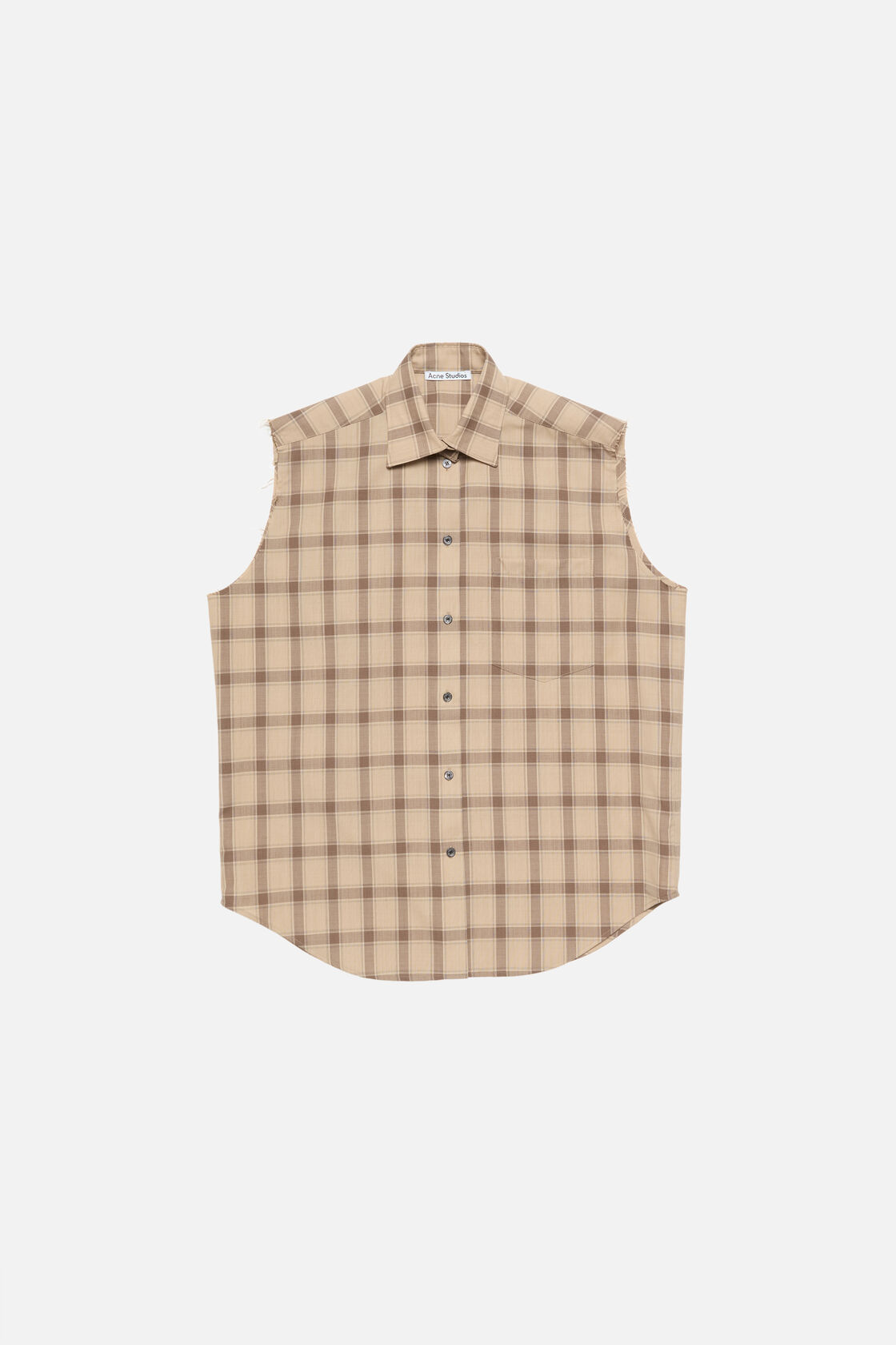Check button-up vest, Beige Multi, 2000x