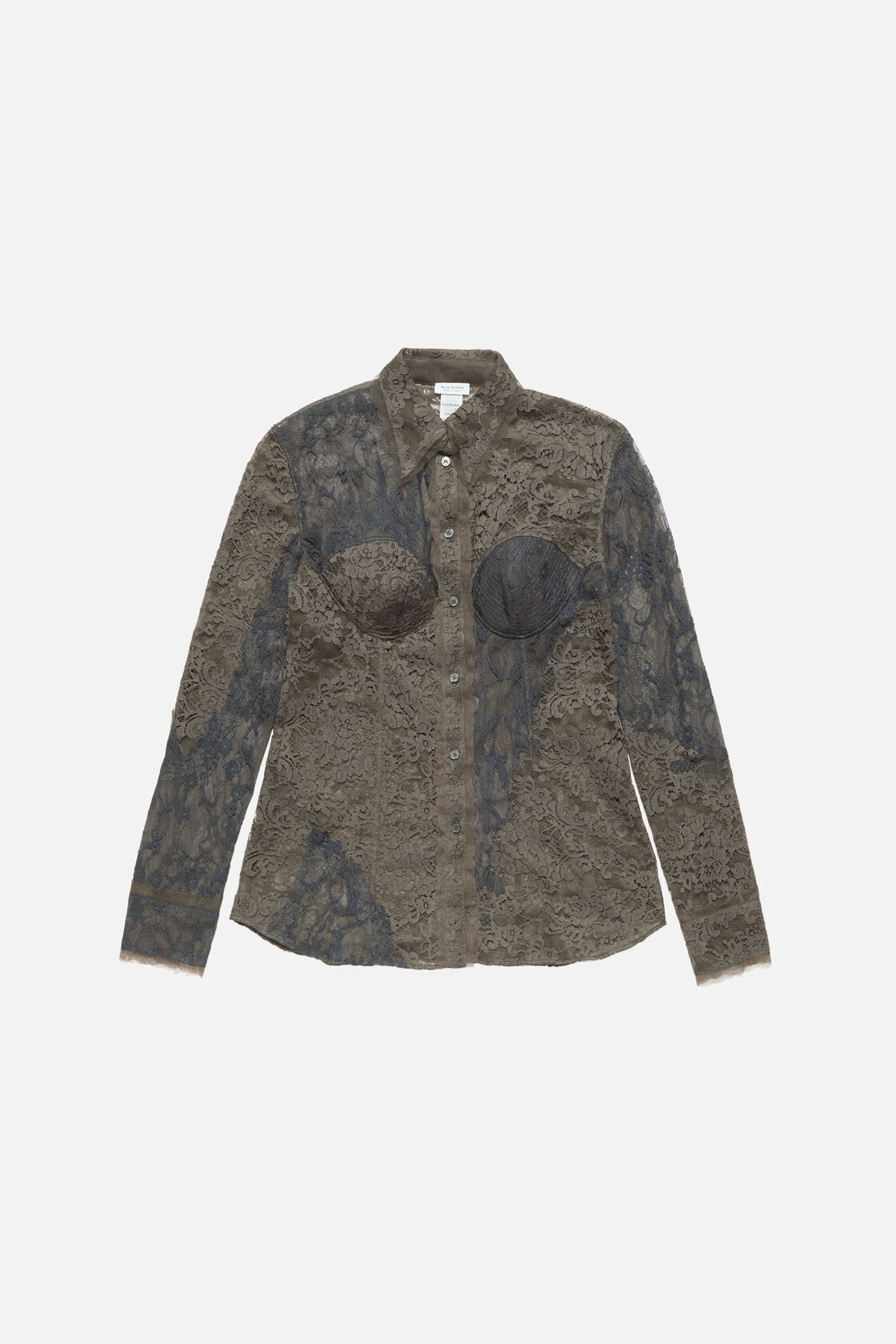 Lace corset blouse, Anthracite grey, 2000x