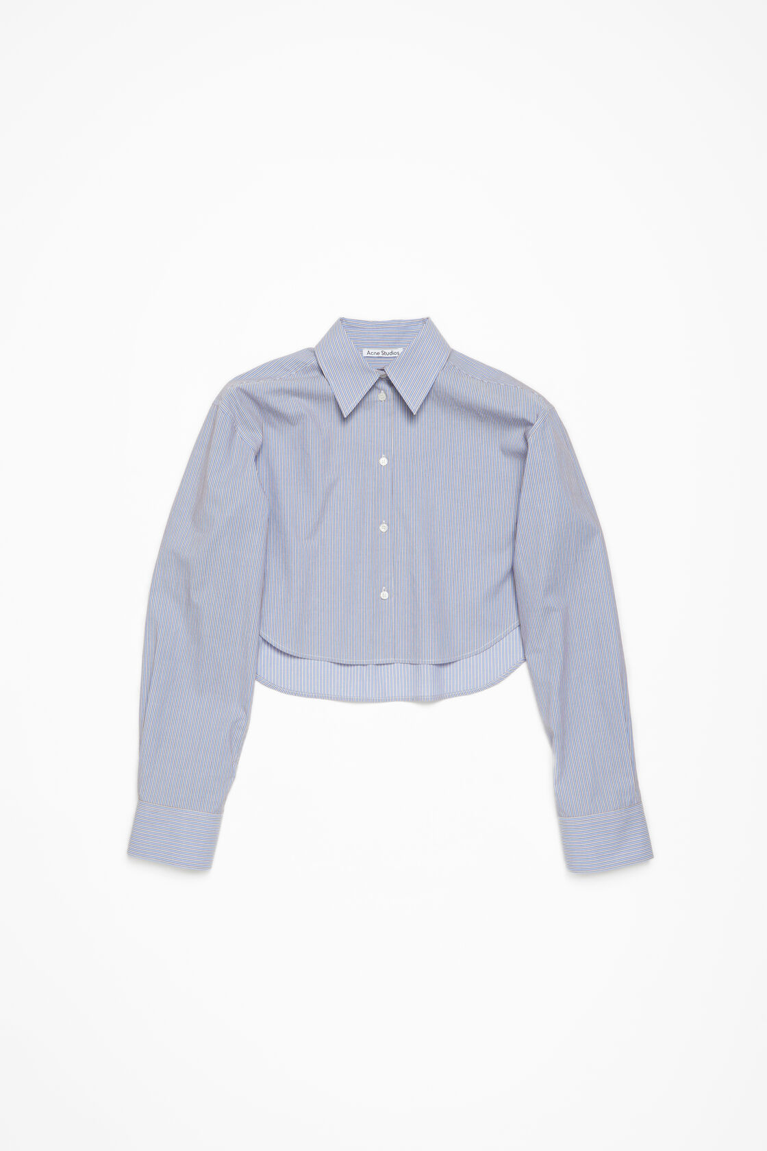 Cropped pinstripe button-up, Sky blue/coffee brown, 2000x