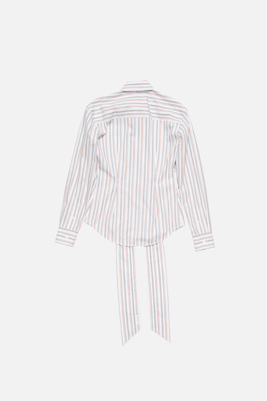 Striped blouse with scarf, Orange/grey, 2000x