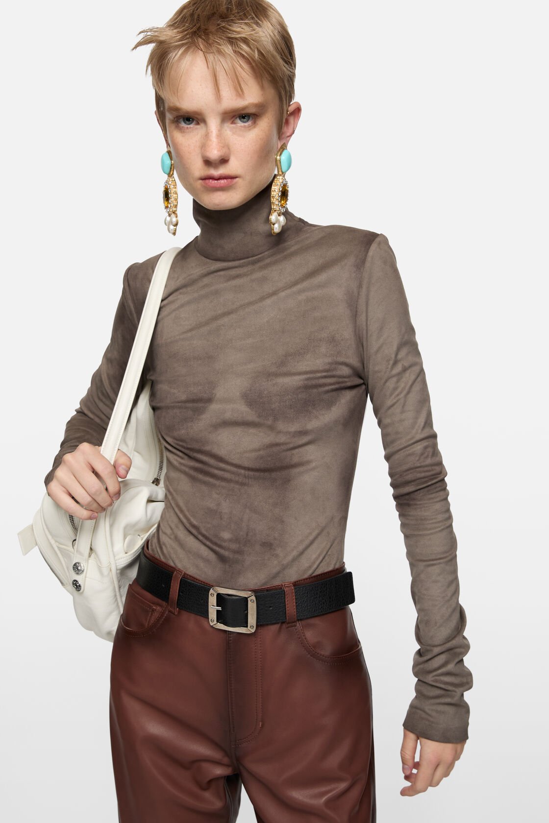 Printed turtleneck, Ash grey, 2000x