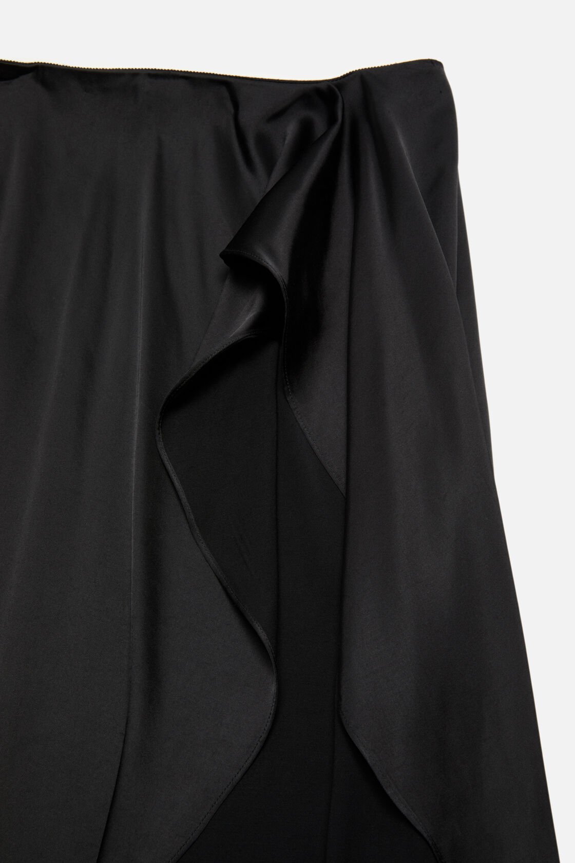 Layered Satin Skirt, Black, 2000x