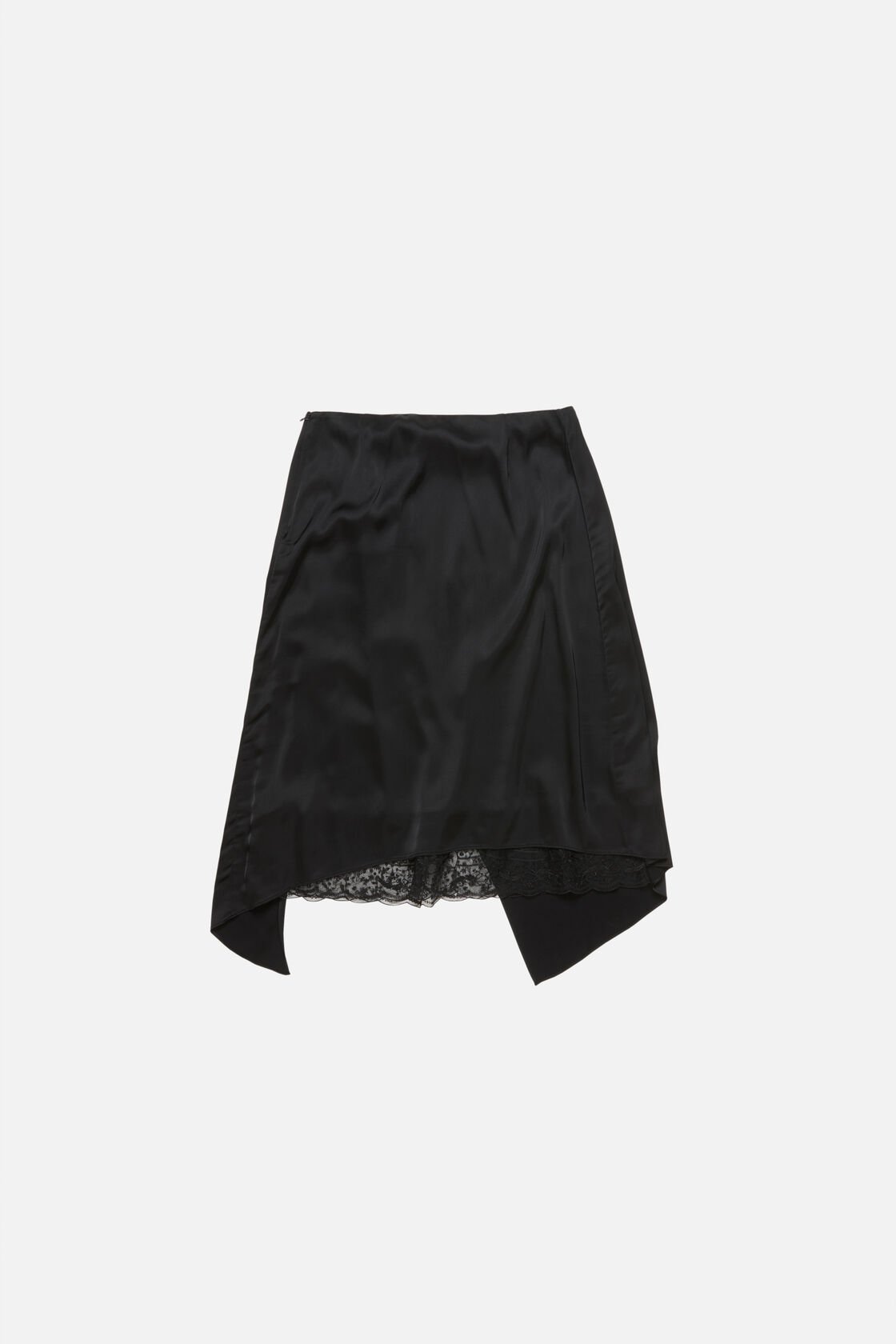 Layered Satin Skirt, Black, 2000x