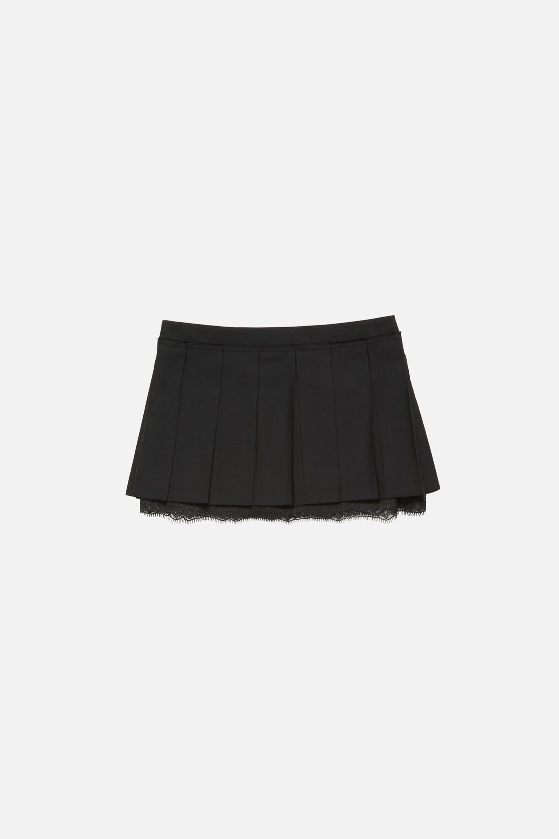 Mini pleated skirt, Black, 2000x