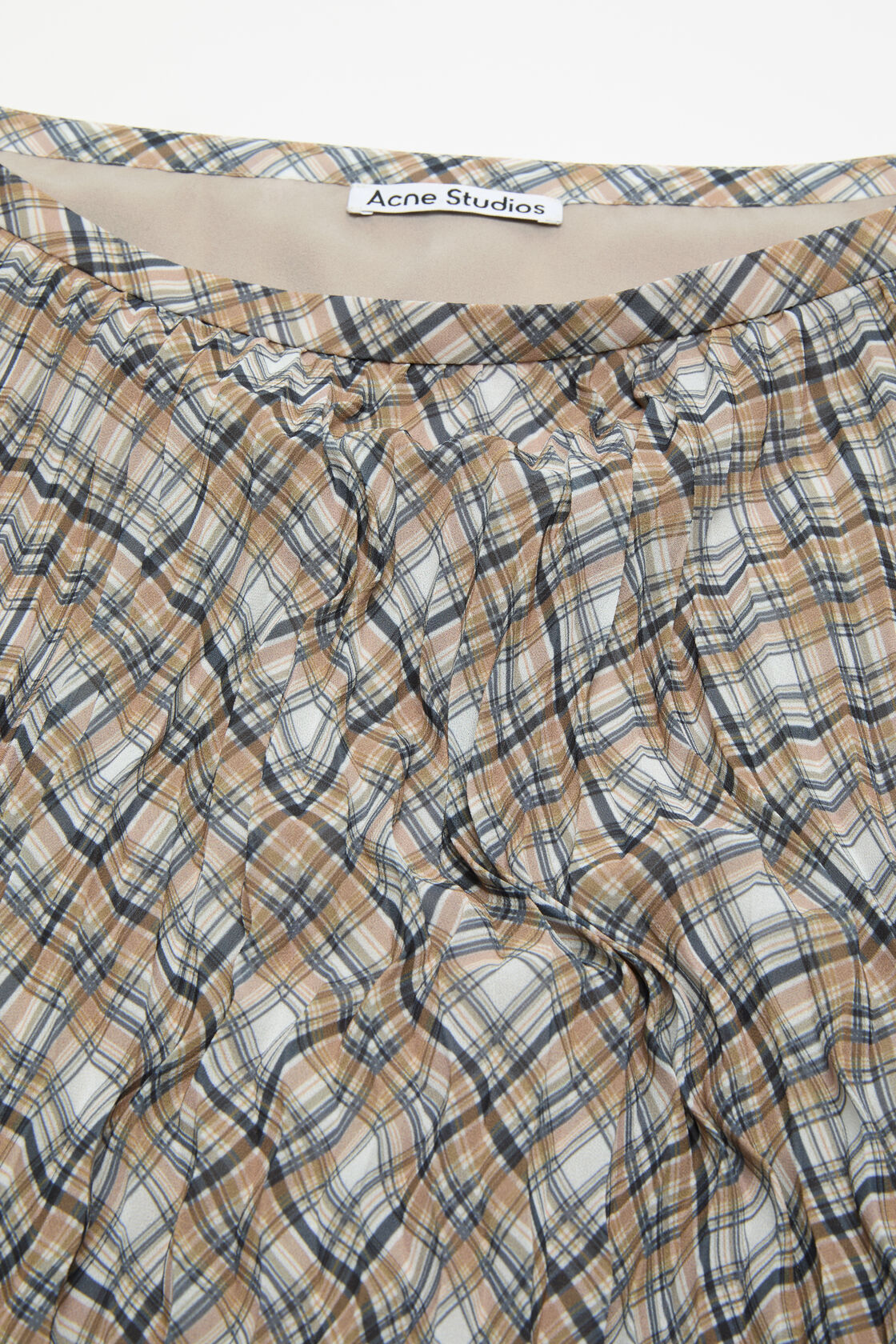 Pleated check skirt, Grey, 2000x