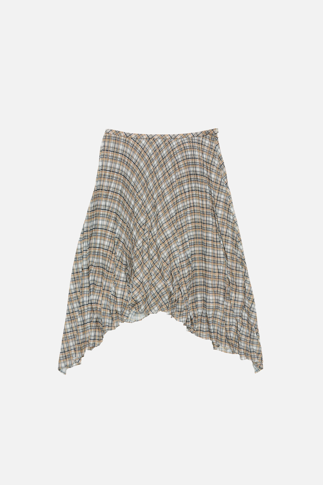 Pleated check skirt, Grey, 2000x