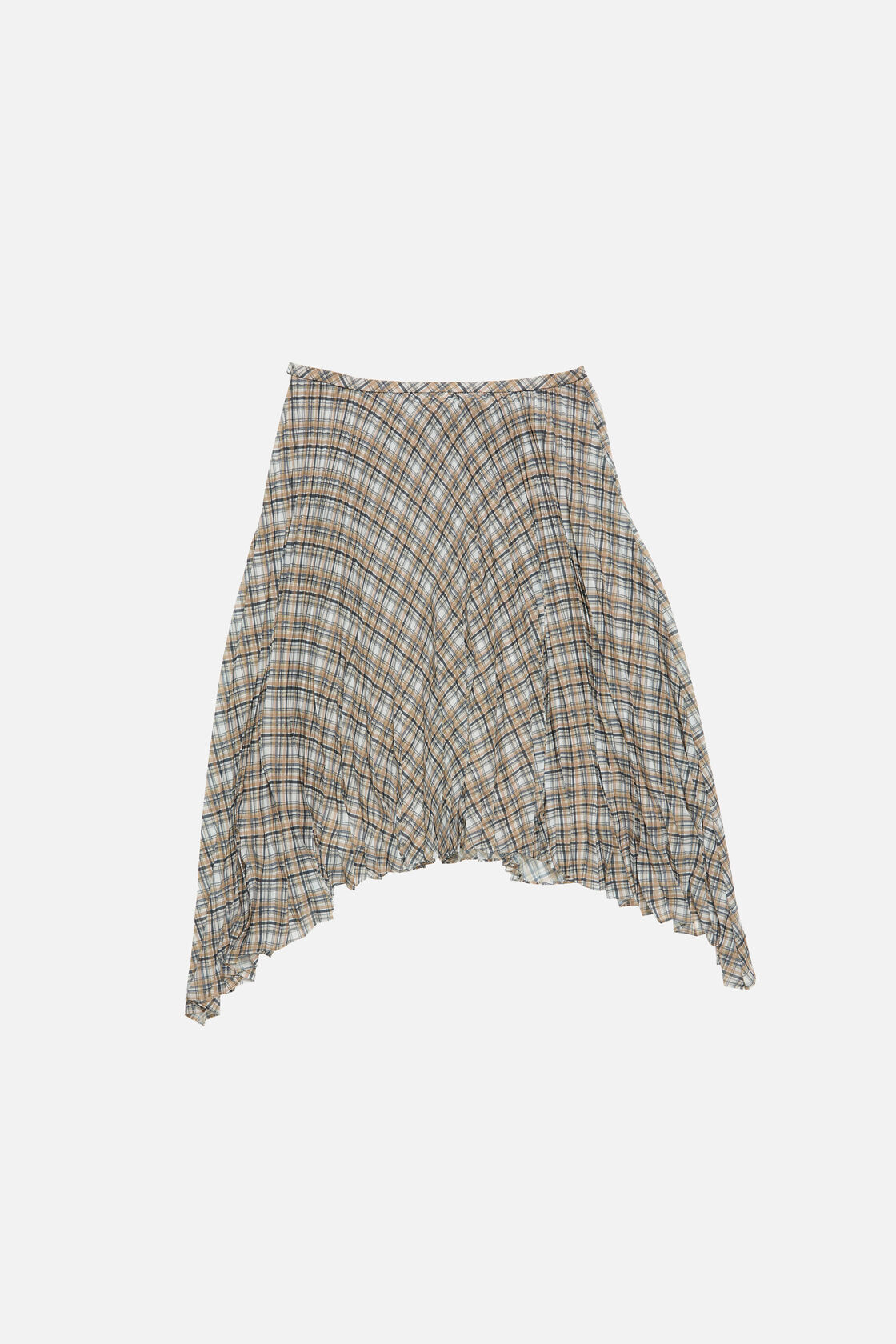 Pleated check skirt, Grey, 2000x